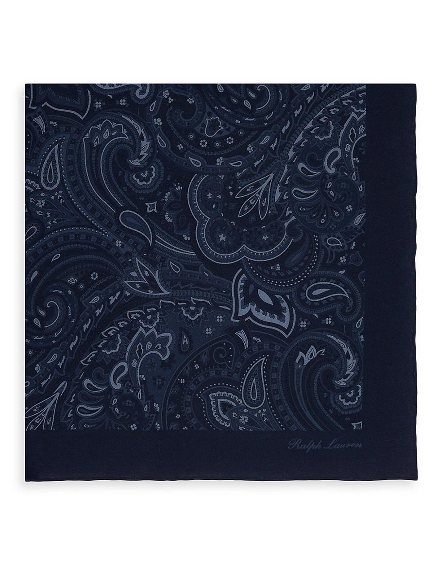 Mens Paisley-Print Silk Pocket Square Product Image