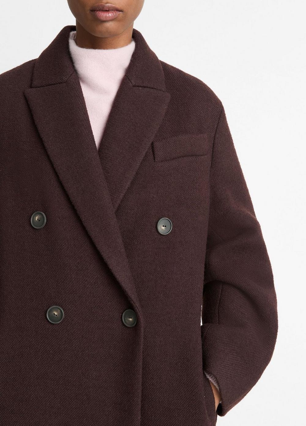 Textured Wool-Blend Double-Breasted Coat Product Image
