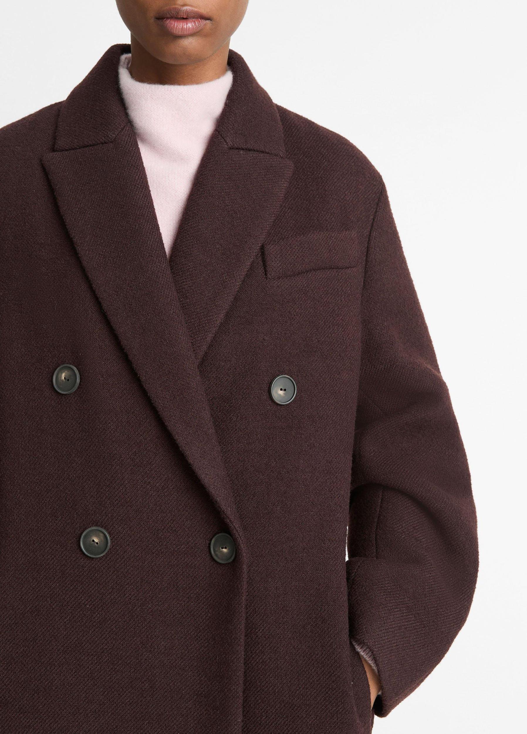 Textured Wool-Blend Double-Breasted Coat Product Image