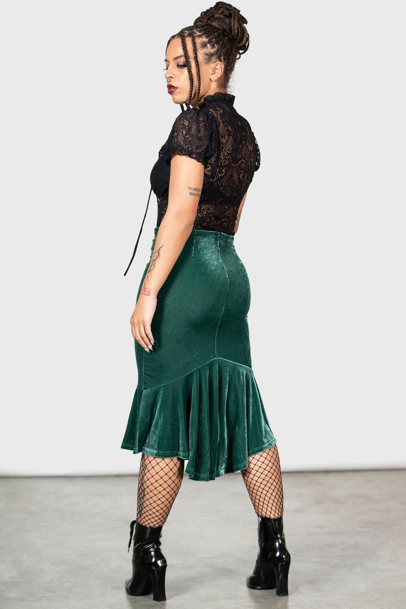 Drusilla Midi Skirt [GREEN] - Resurrect Female Product Image