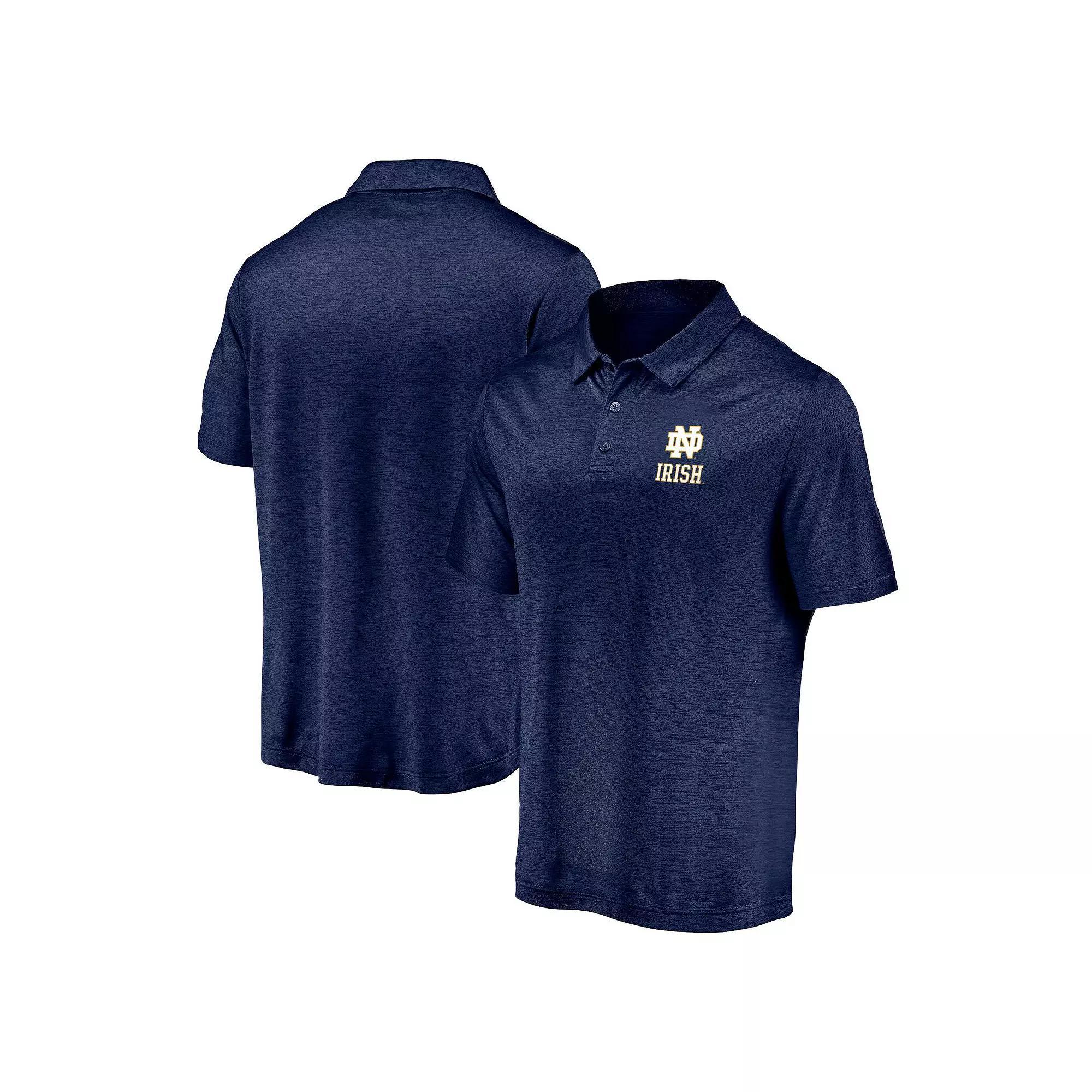 Men's Fanatics Branded Navy Notre Dame Fighting Irish Primary Logo Striated Polo, Size: Small, Blue Product Image