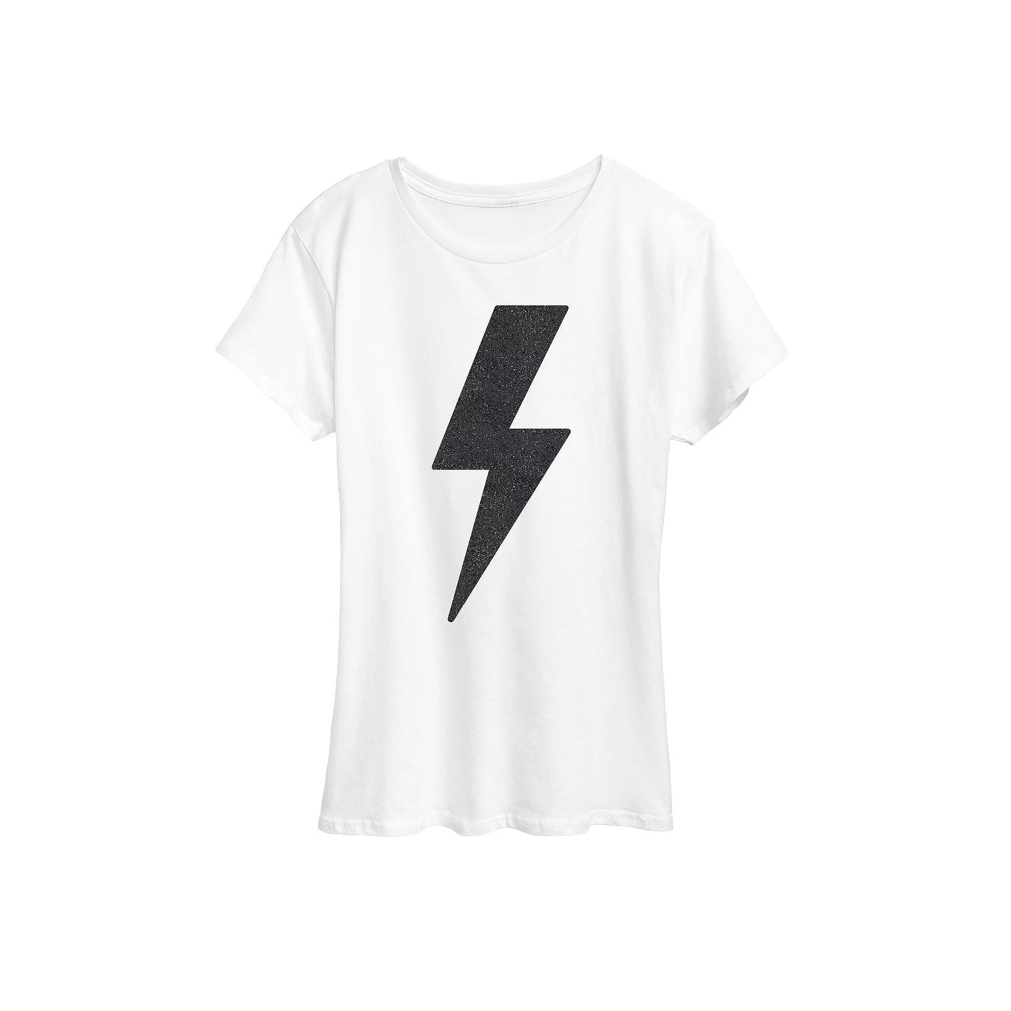 Women's Lightning Bolt Sparkle Graphic Tee,  Product Image