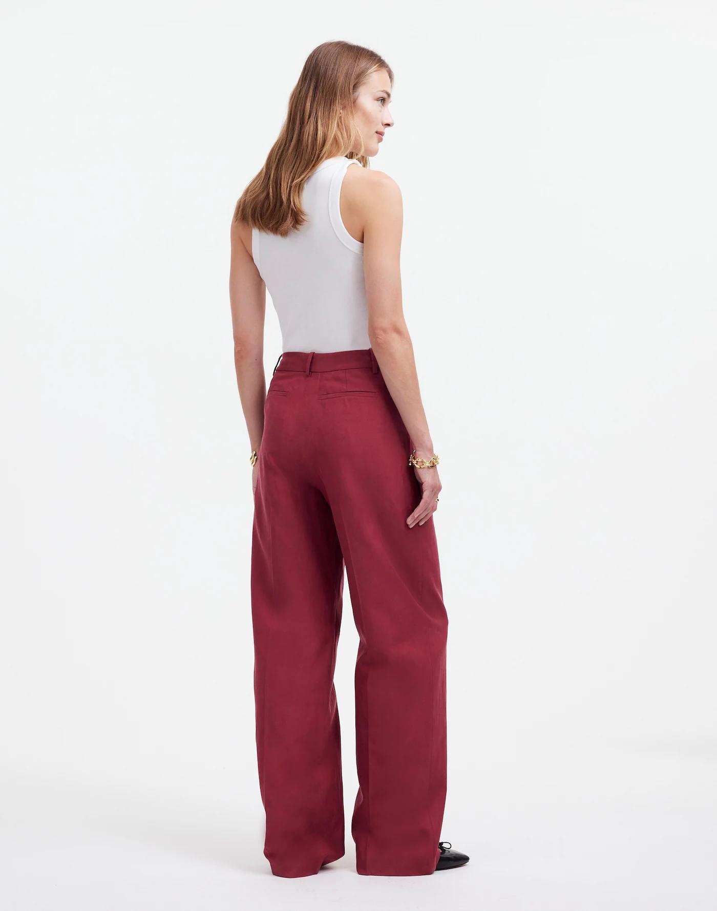 Slouchy Straight Pants in Drapey Twill Product Image