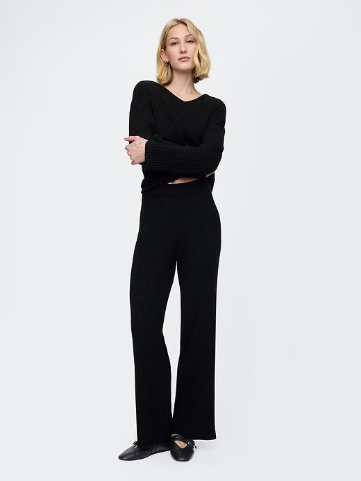 CashSoft Wide Rib Sweater Pants Product Image