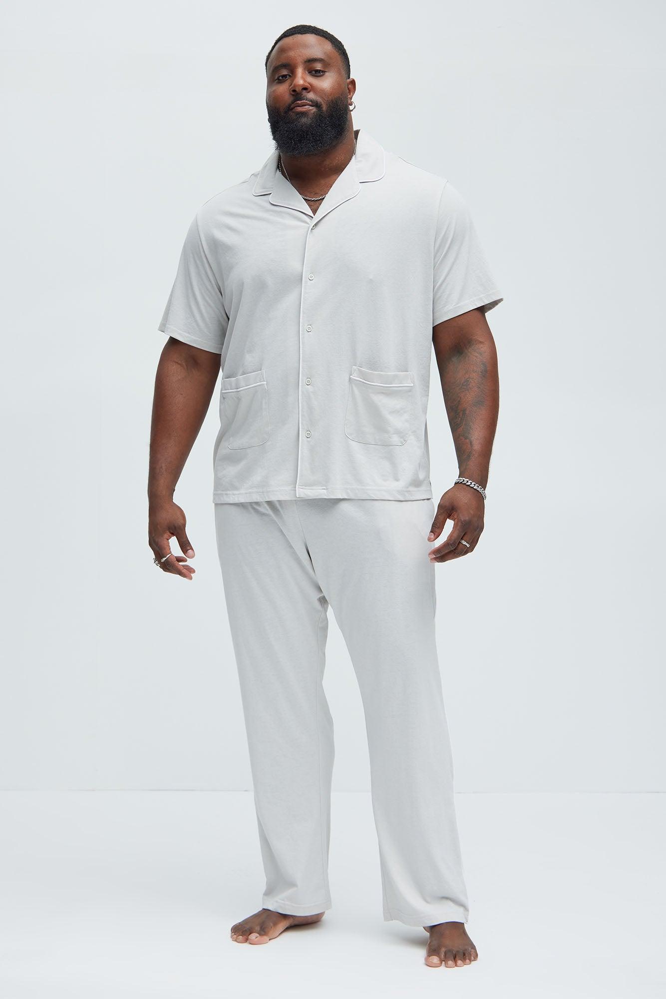 Modern Relaxed Pajama Short Sleeve - Grey Product Image