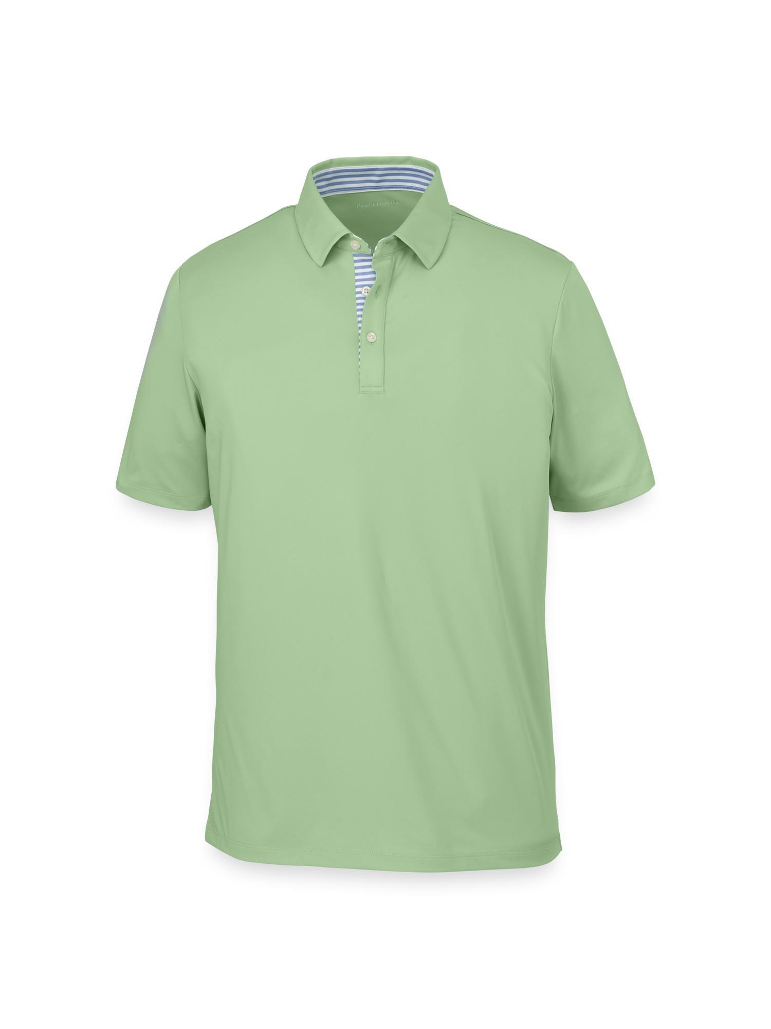 Performance Blend Three Button Polo - Light Green Product Image