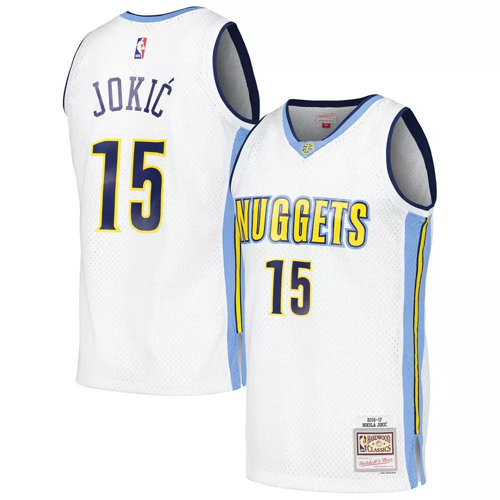 Men's Mitchell & Ness Nikola Jokic White Denver Nuggets 2016/17 Throwback Swingman Jersey, Size: Medium, Nug White Product Image