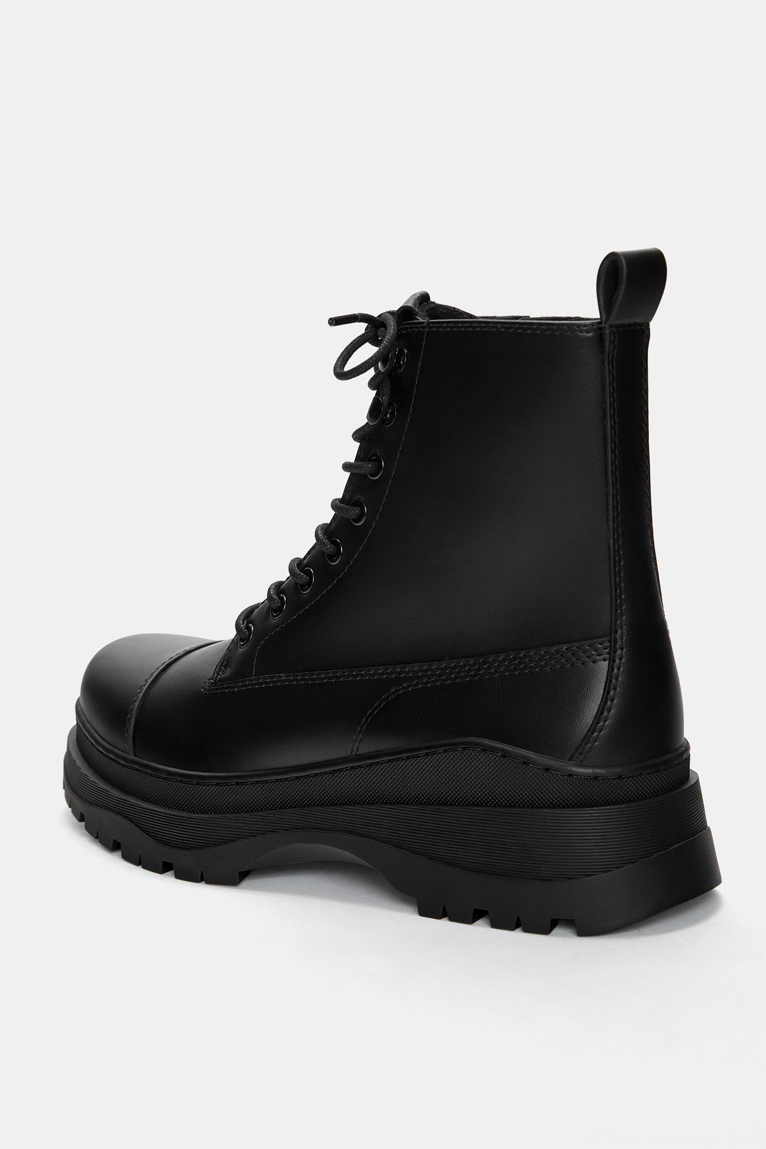 Lace-up chunky boots with lining Product Image