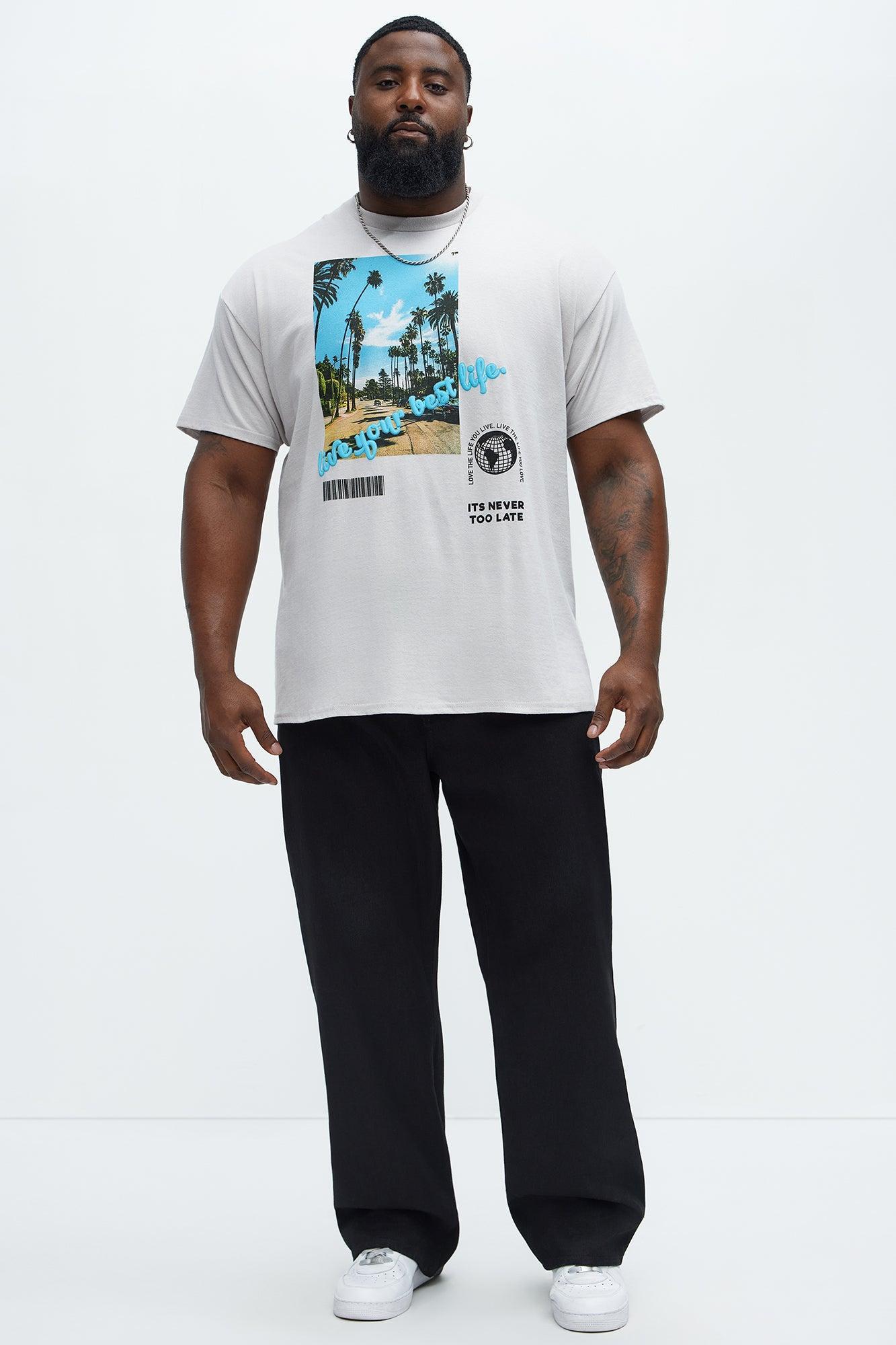 Live Your Best Life Short Sleeve Tee - Light Grey Product Image