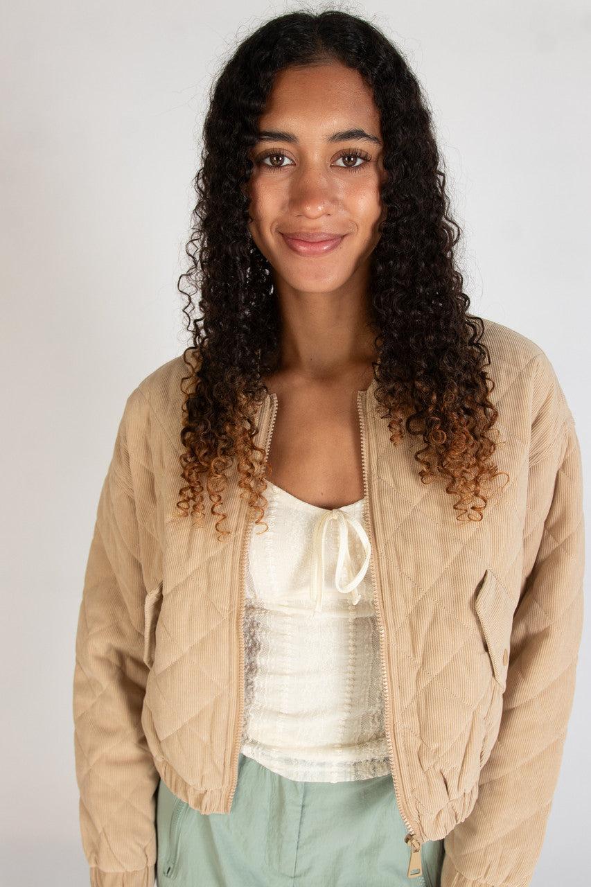 Quilted Corduroy Bomber Jacket Product Image