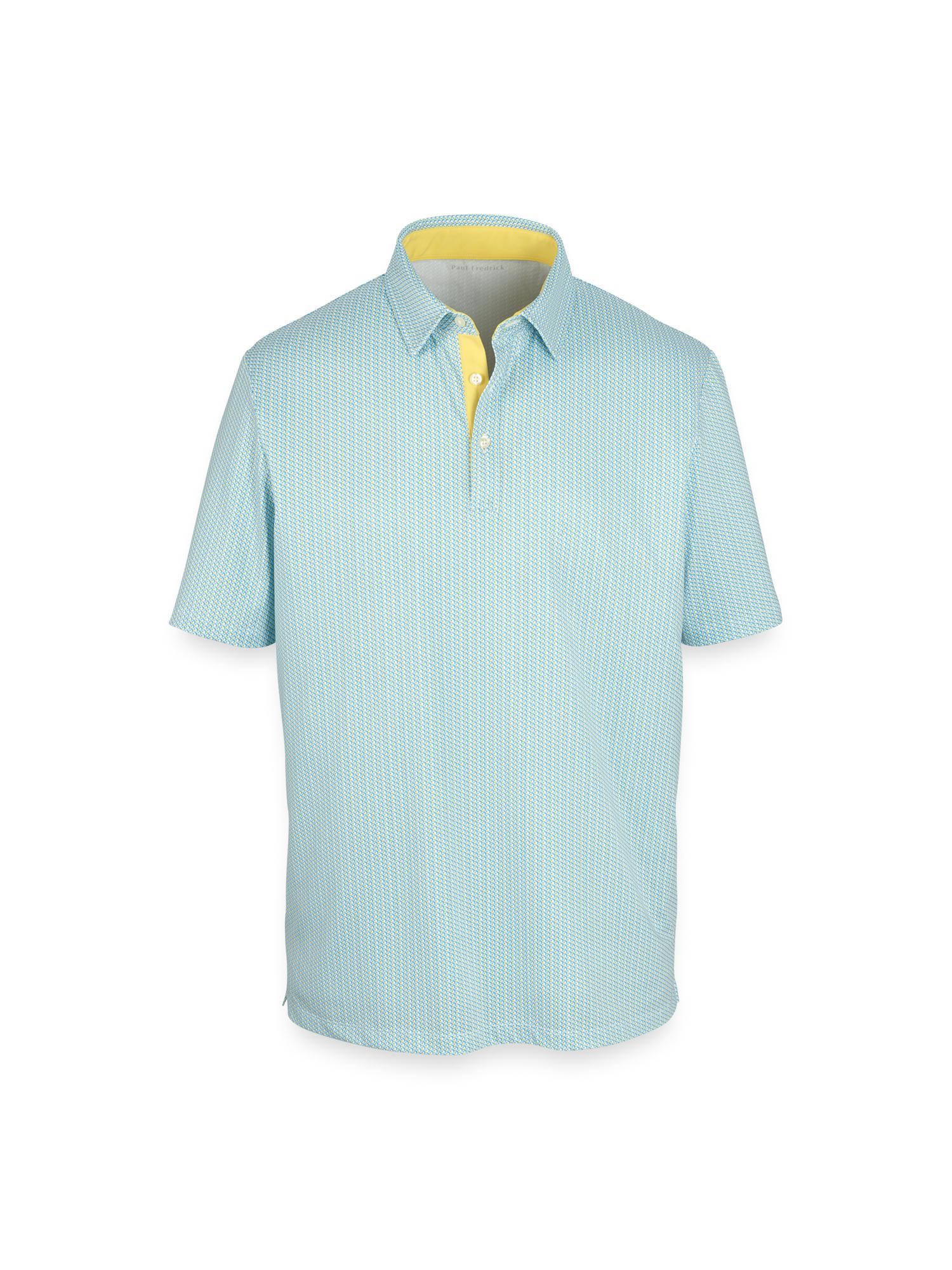 Performance Blend Three Button Polo - Yellow Multi Product Image