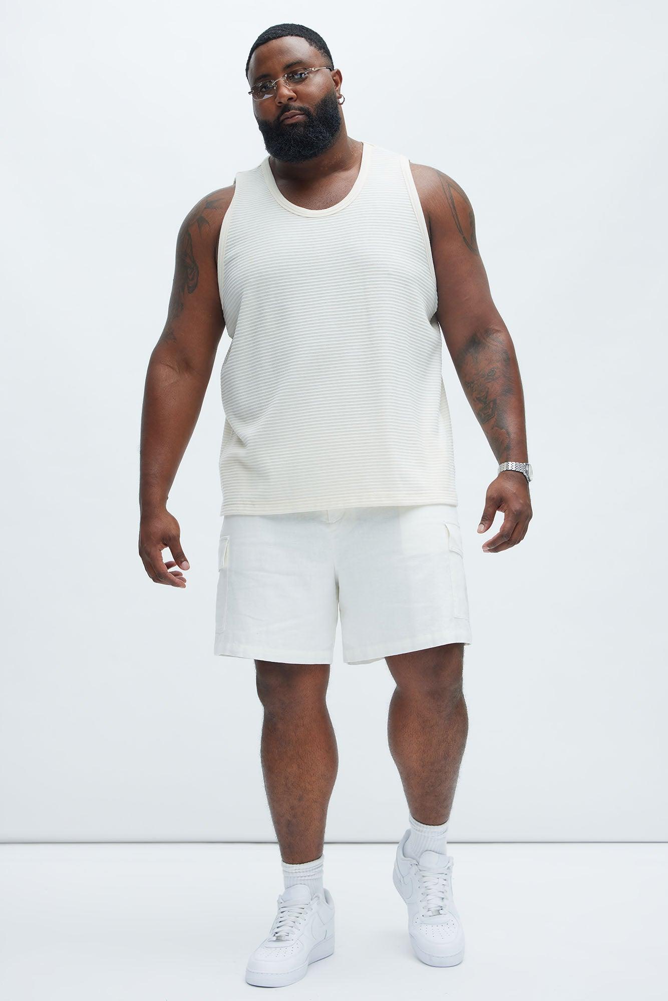 Athens Rib Textured Relaxed Tank - Cream Product Image