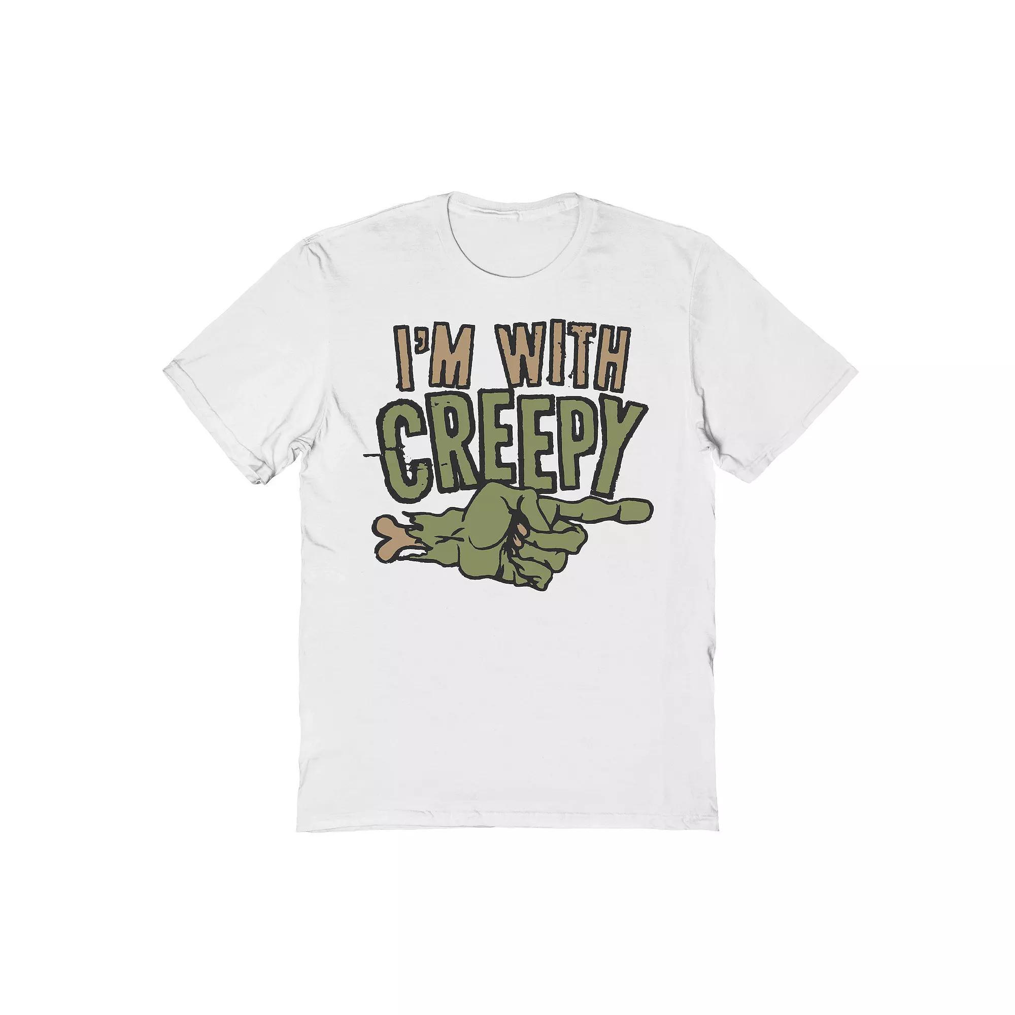 Men's I'm With Creepy Halloween Graphic Tee, Size: Medium, White Product Image