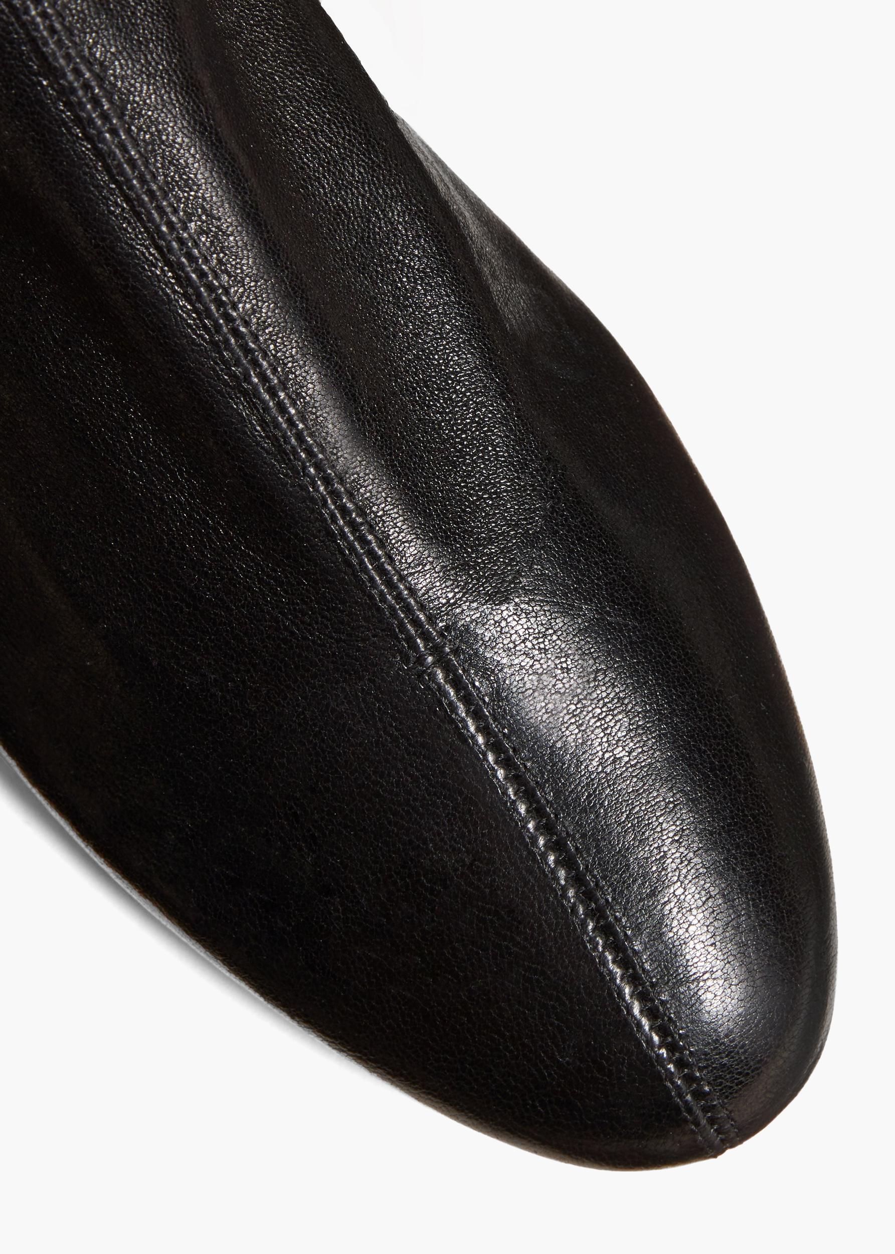 Apollo Flat Ankle Boot in Black Leather Product Image