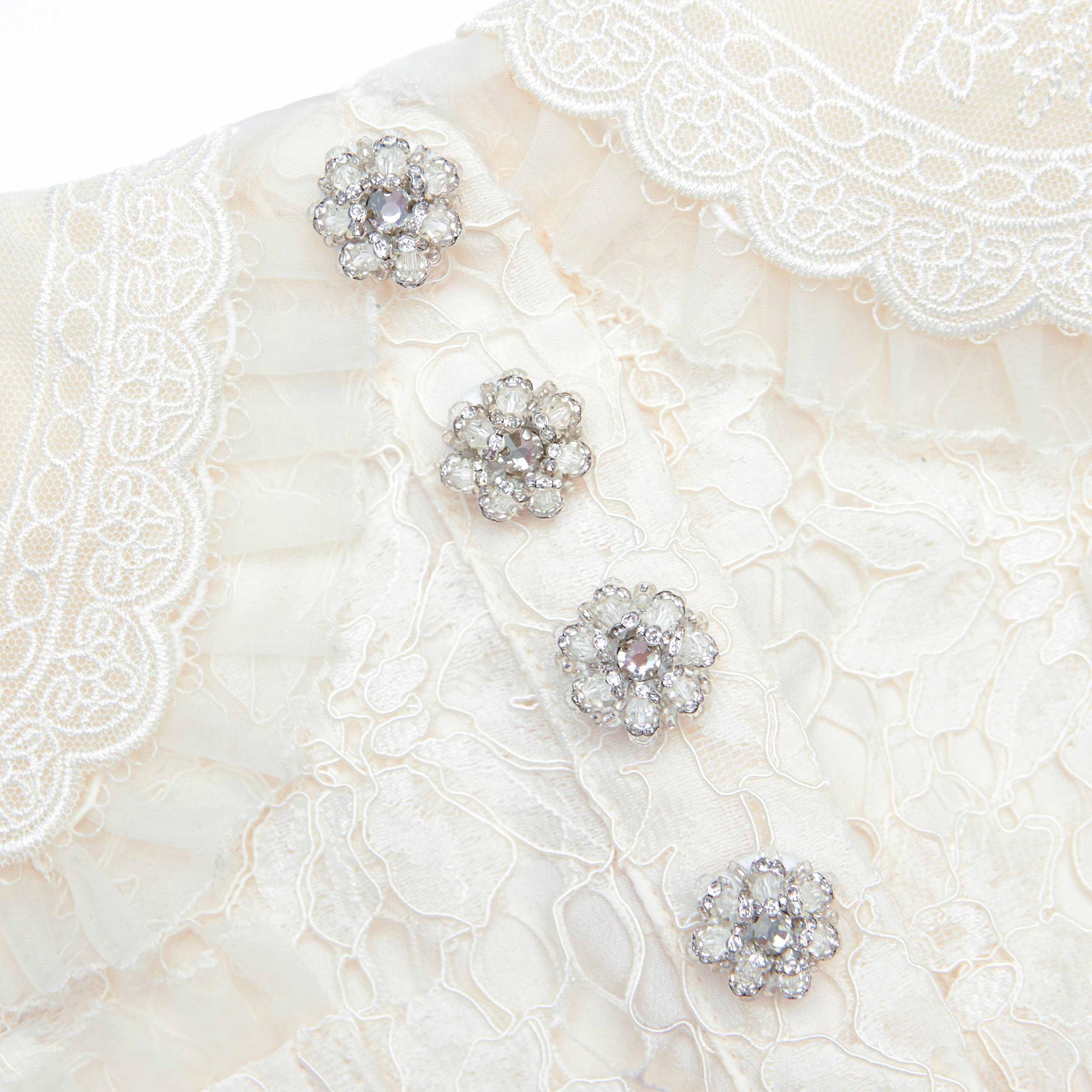 Cream Floral Lace Mini Dress Product Image