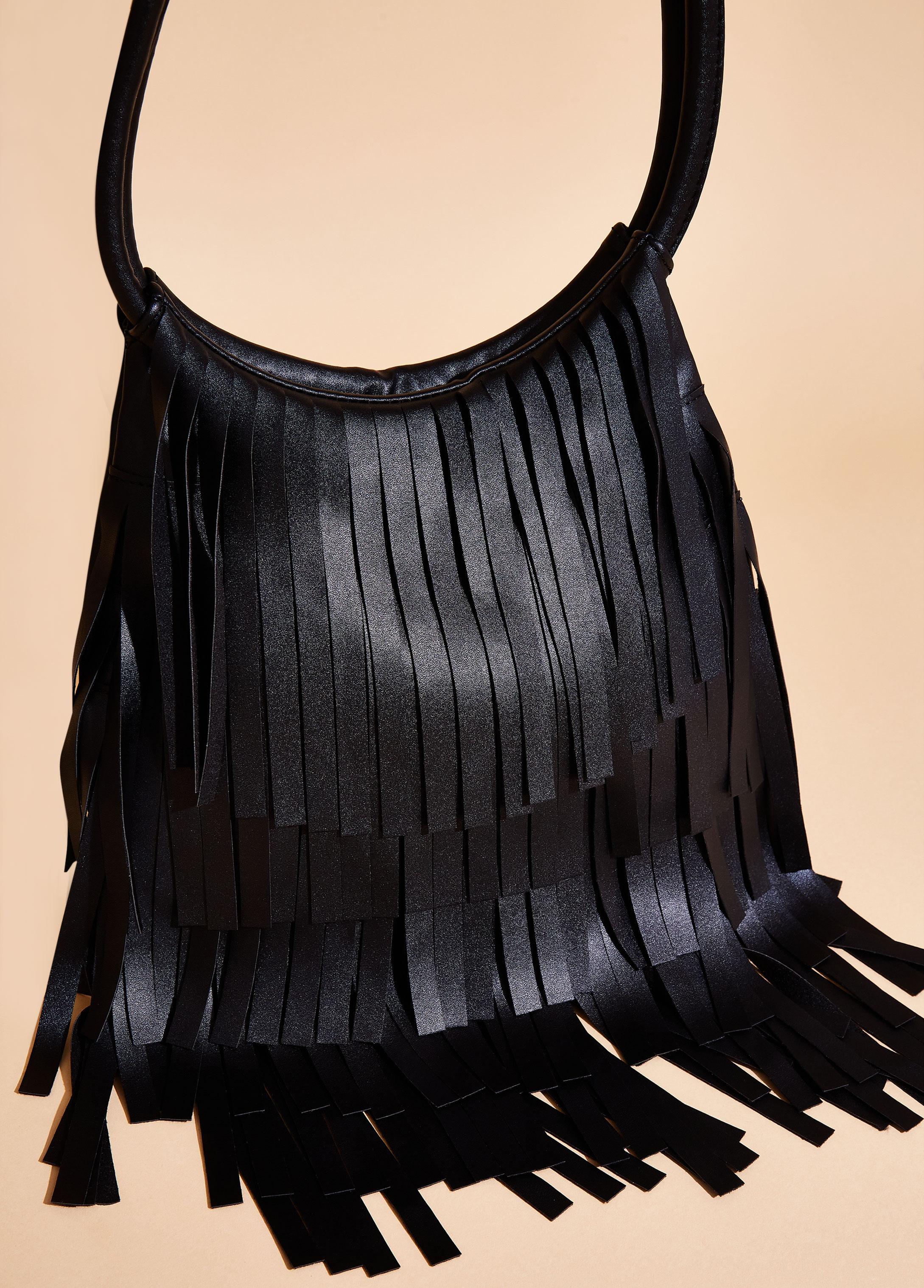 Faux Leather Fringed Bag Product Image