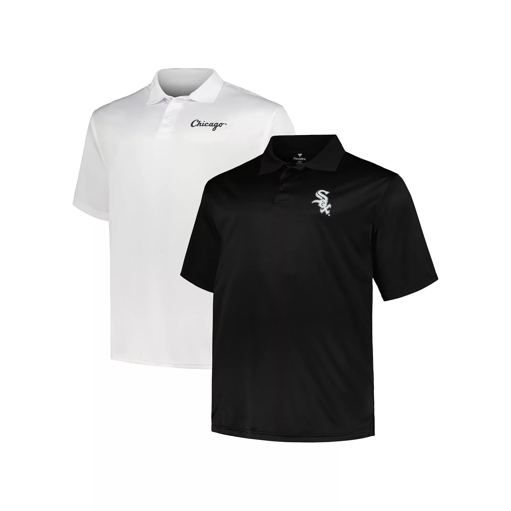 Men's Profile Black/White Chicago White Sox Big & Tall Two-Pack Solid Polo Set,  Product Image