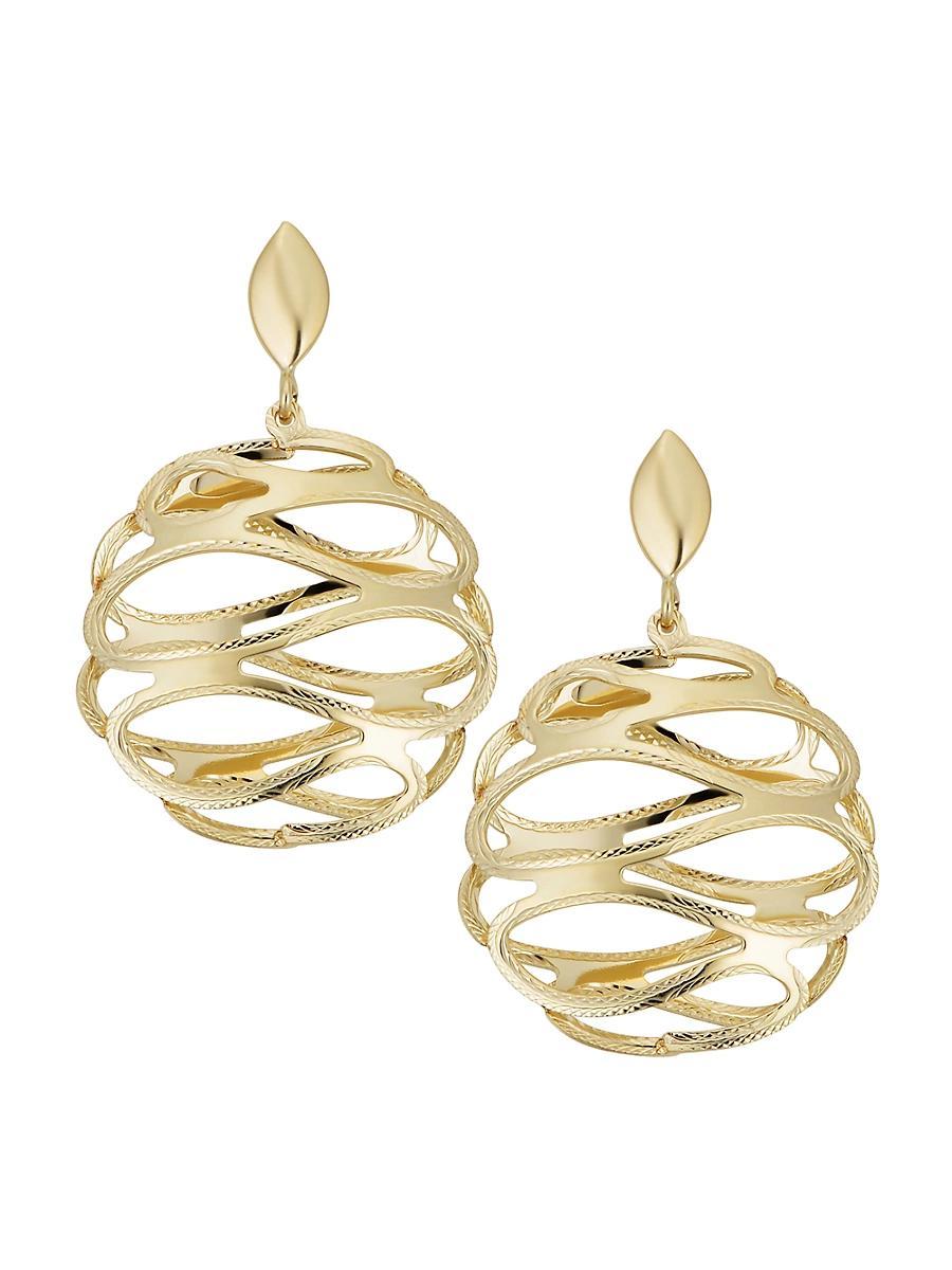 Womens 14K Yellow Gold Twirl Me Drop Earrings Product Image