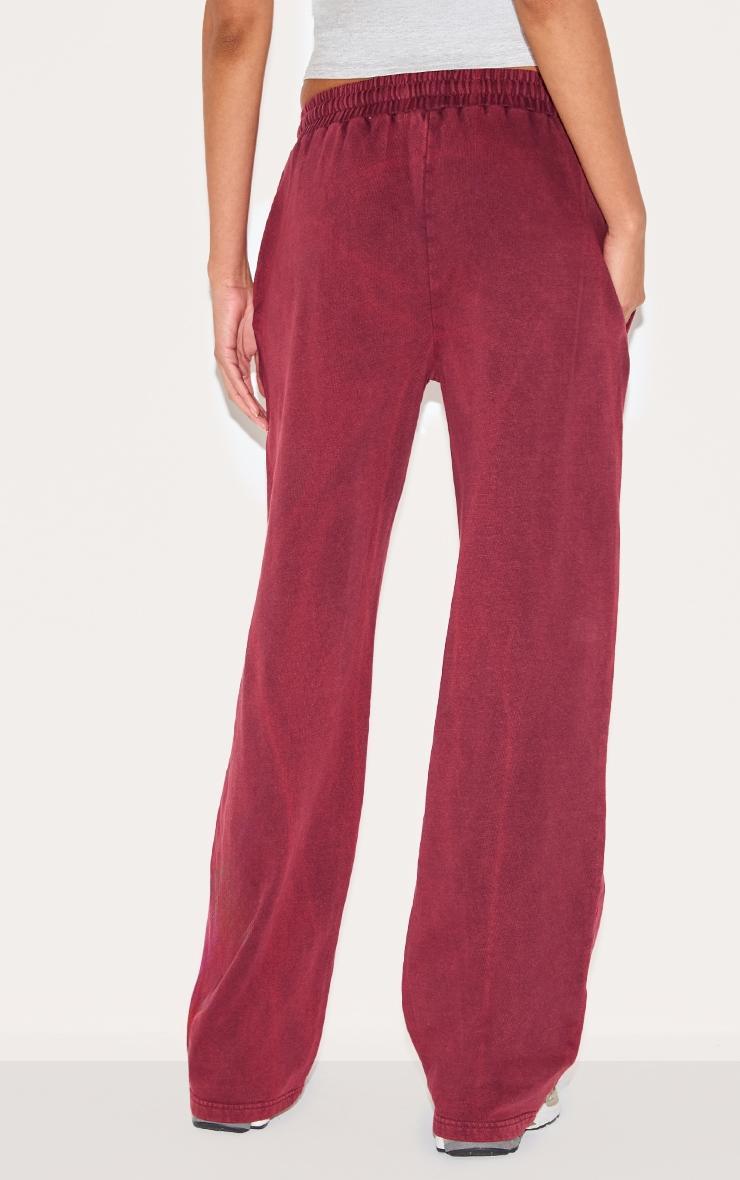  Burgundy Wash Wide Legged Sweatpants Product Image