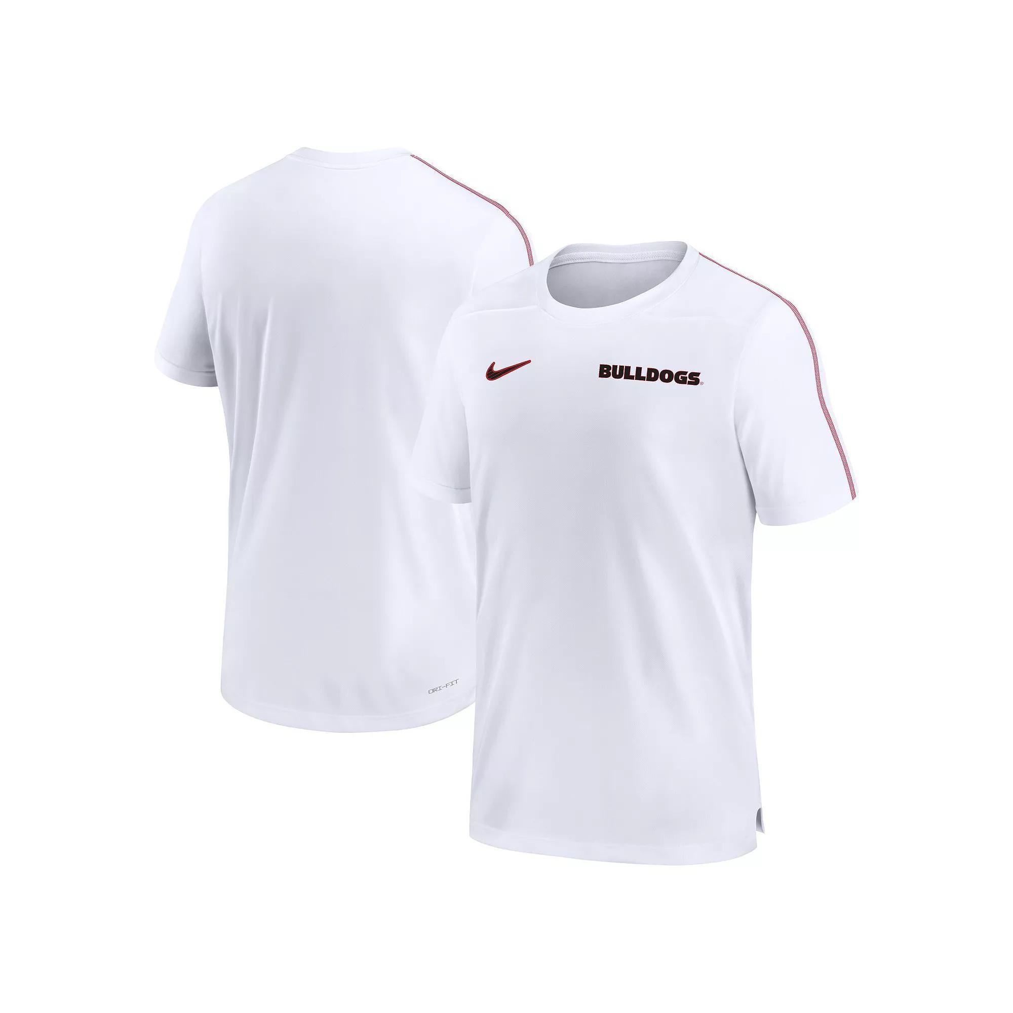 Men's Nike White Georgia Bulldogs 2024 Sideline Coach Performance Top,  Product Image
