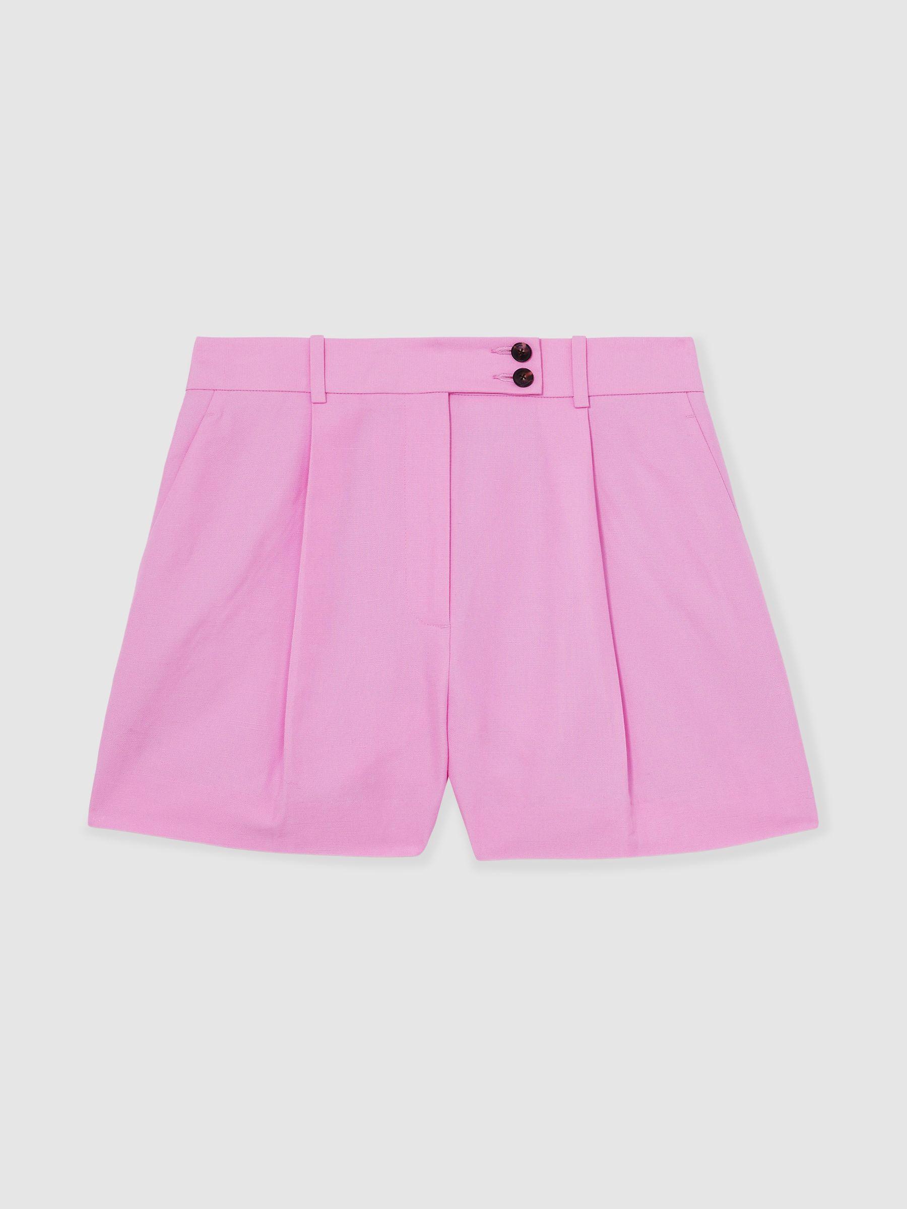 Tailored Shorts With Linen in Pink Product Image