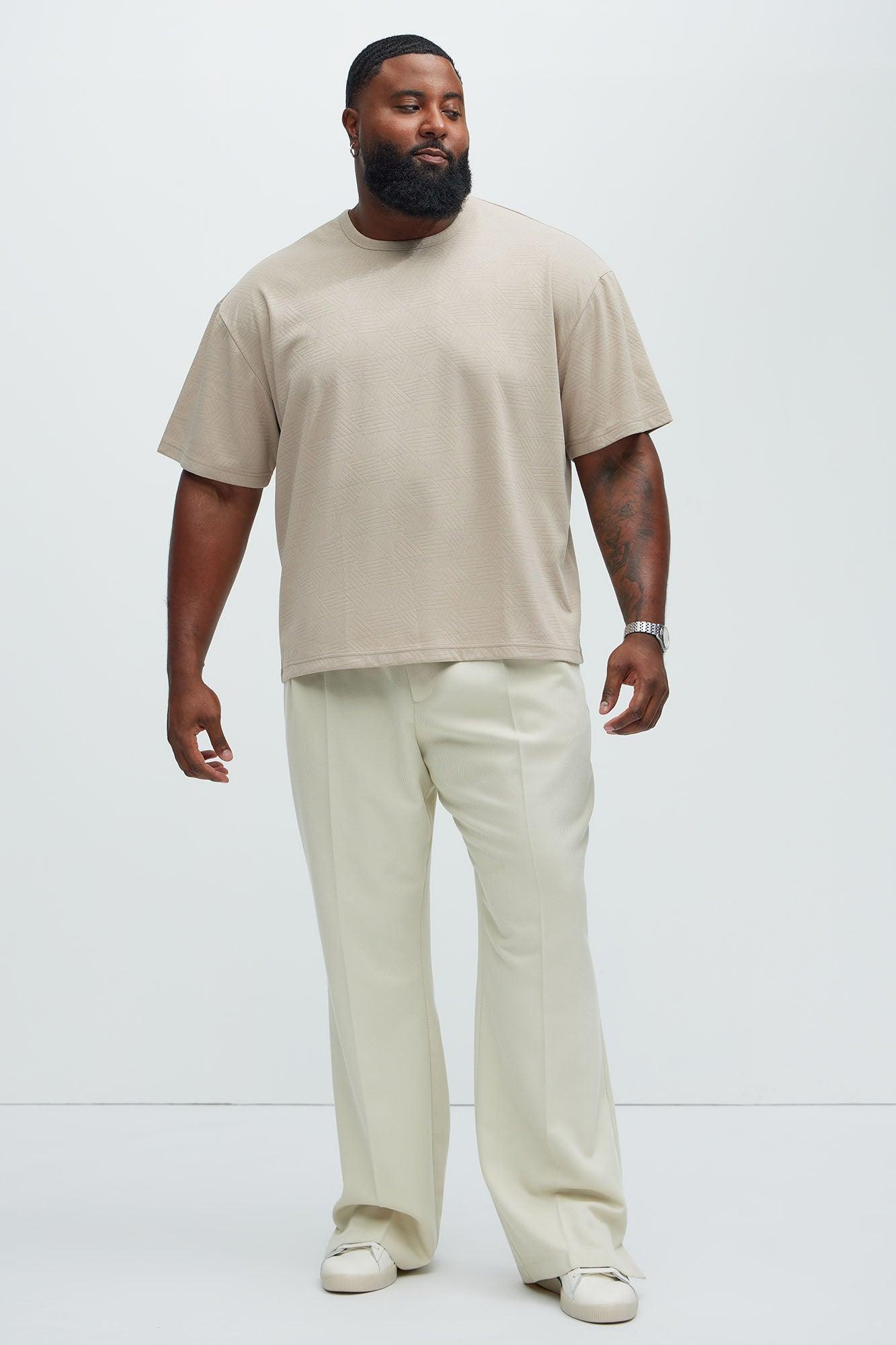 Kodi Textured Relaxed Tee - Taupe Product Image