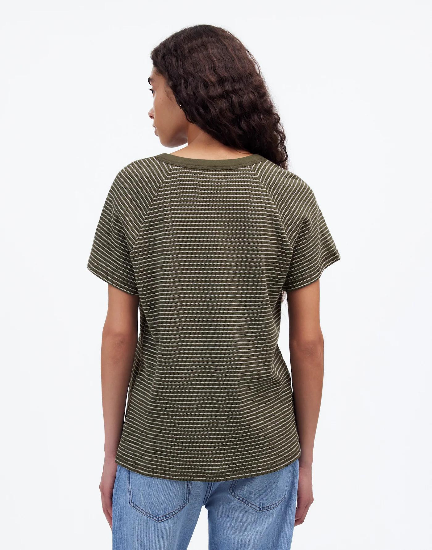 Splitneck Raglan-Sleeve Tee in Stripe Product Image