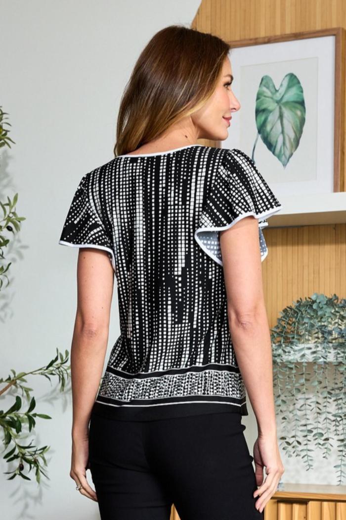 Keyhole Flutter Sleeve Top Product Image