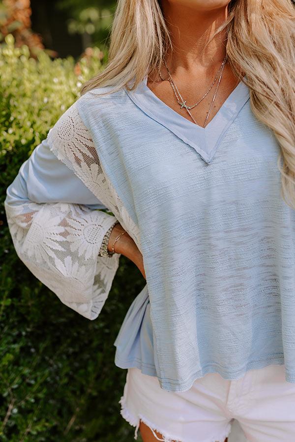 Tucson Market Knit Top in Sky Blue Product Image