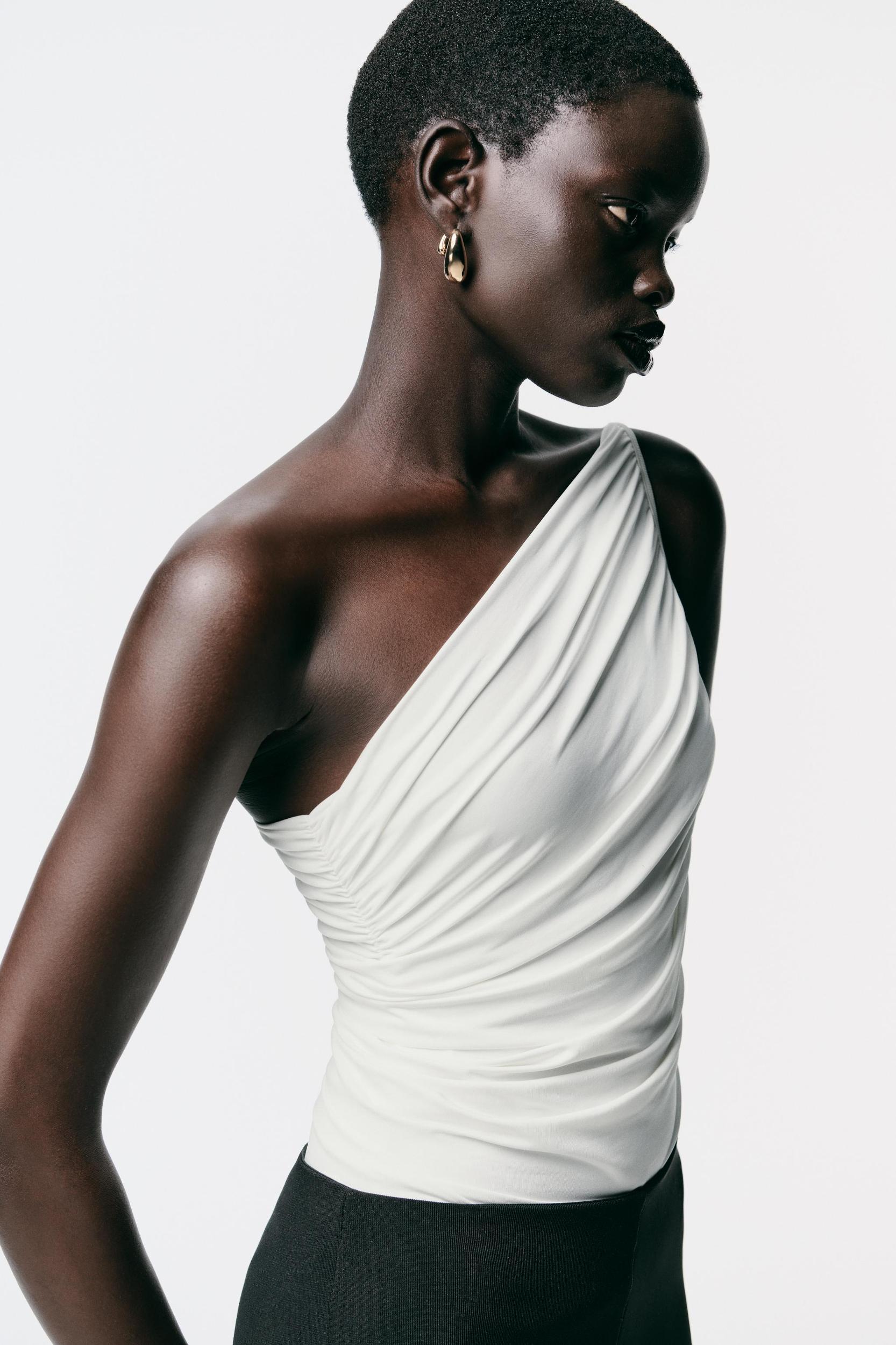 ASYMMETRIC DRAPED BODYSUIT Product Image