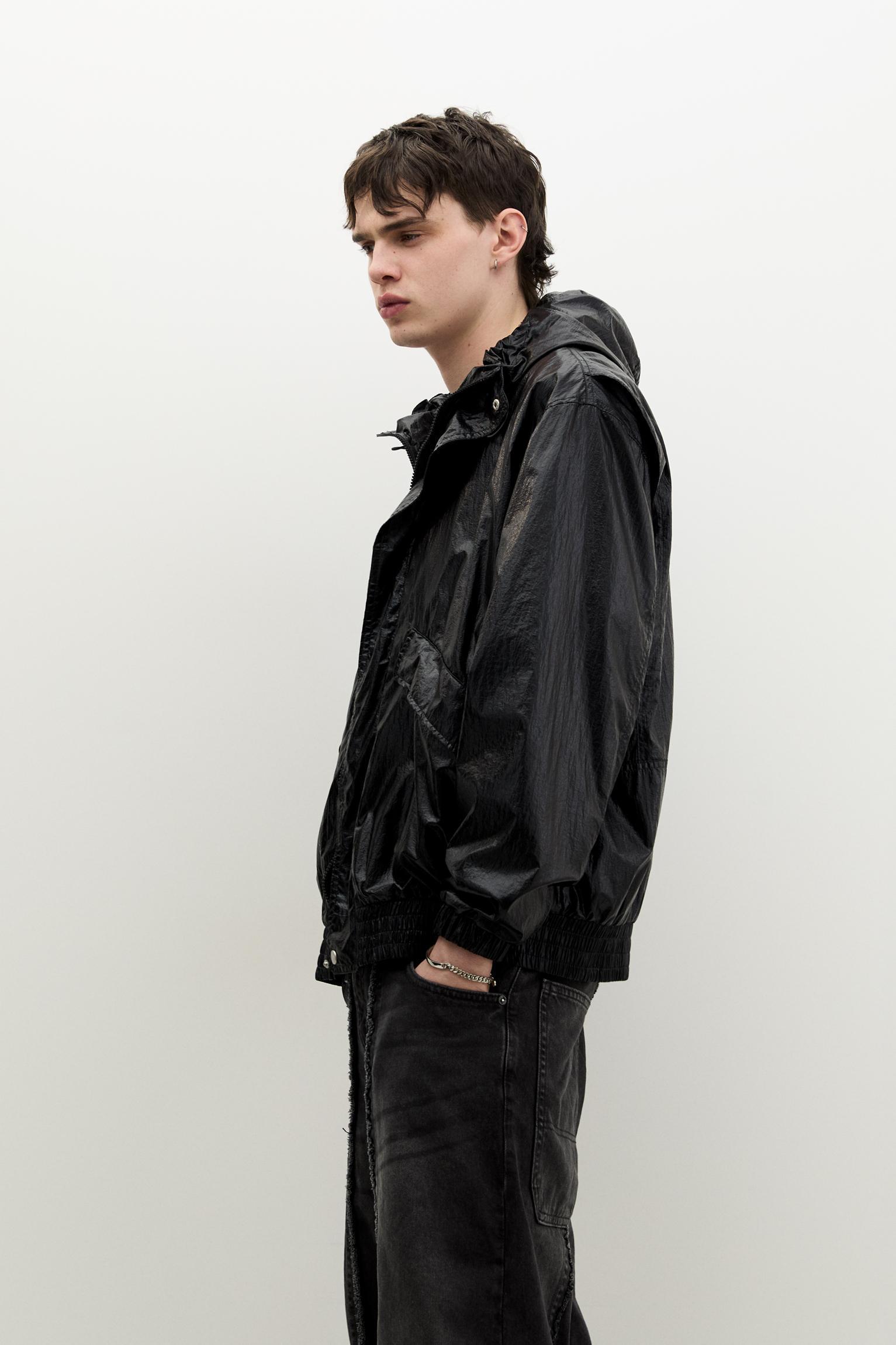 Shiny hooded jacket Product Image