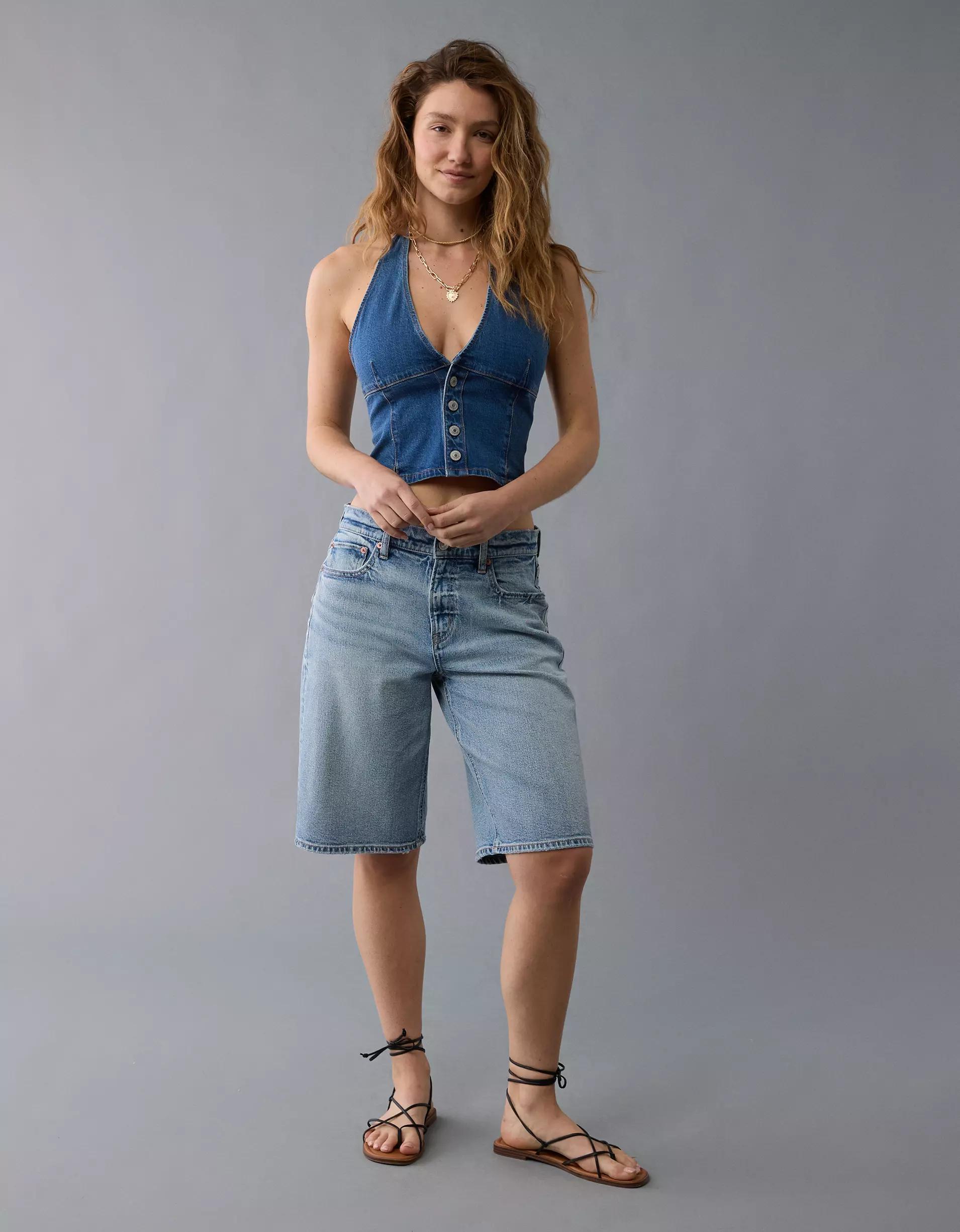 AE Denim Halter Vest Product Image