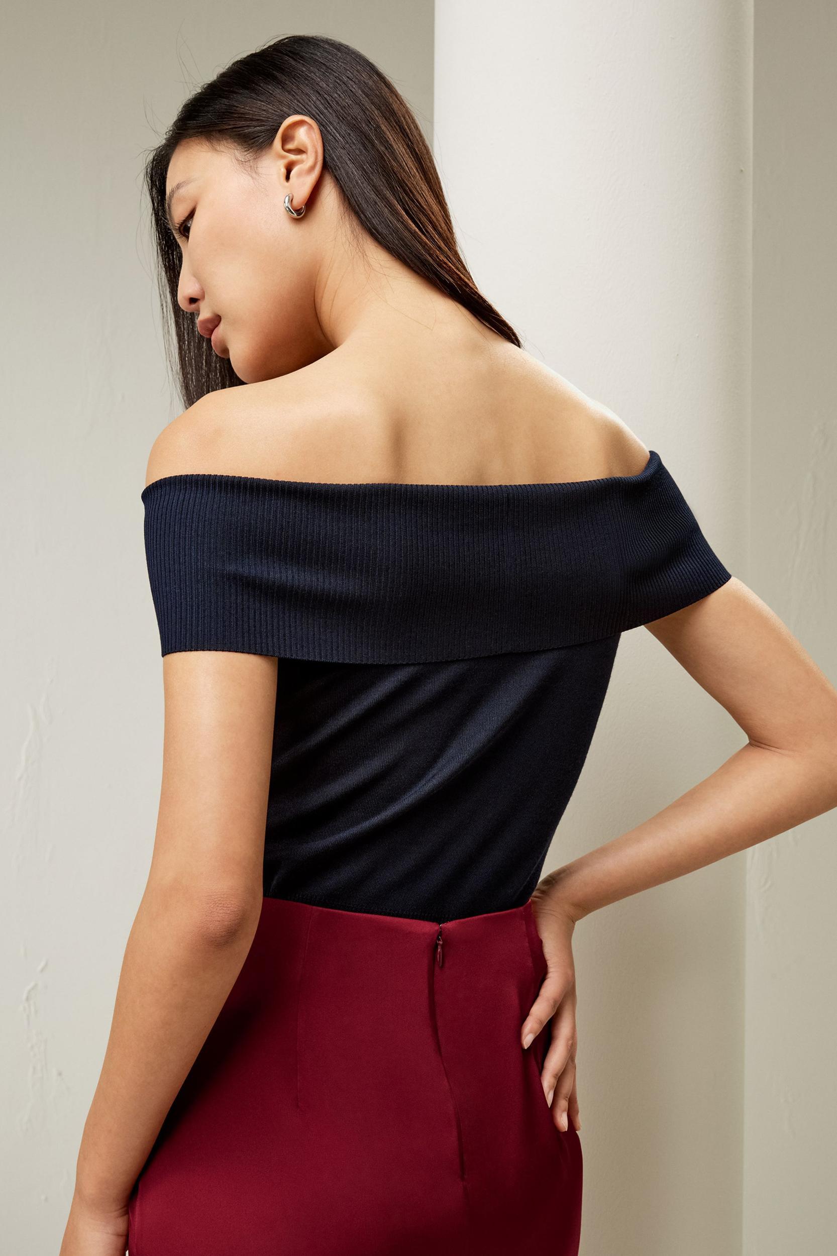 Off-Shoulder Silk Top Product Image