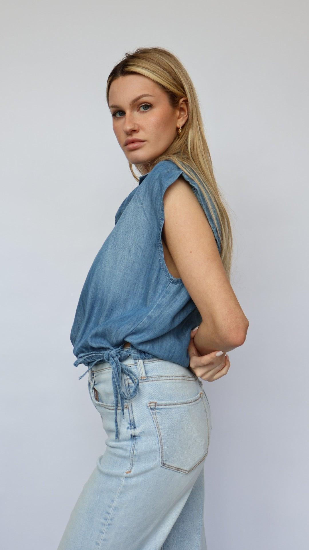 Collared Chambray Top Product Image