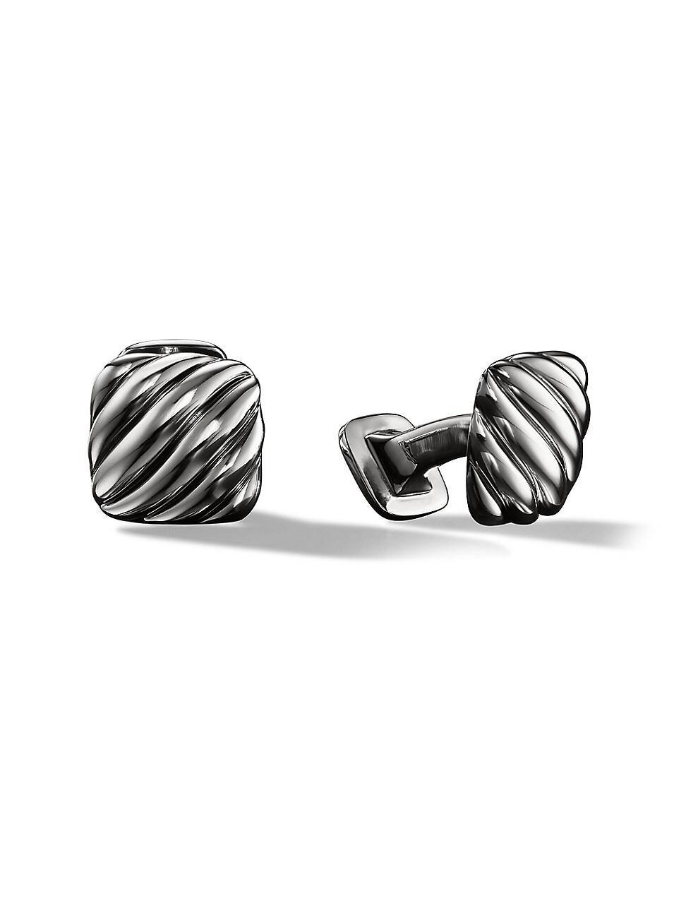 Mens Sculpted Cable Cushion Cufflinks Product Image