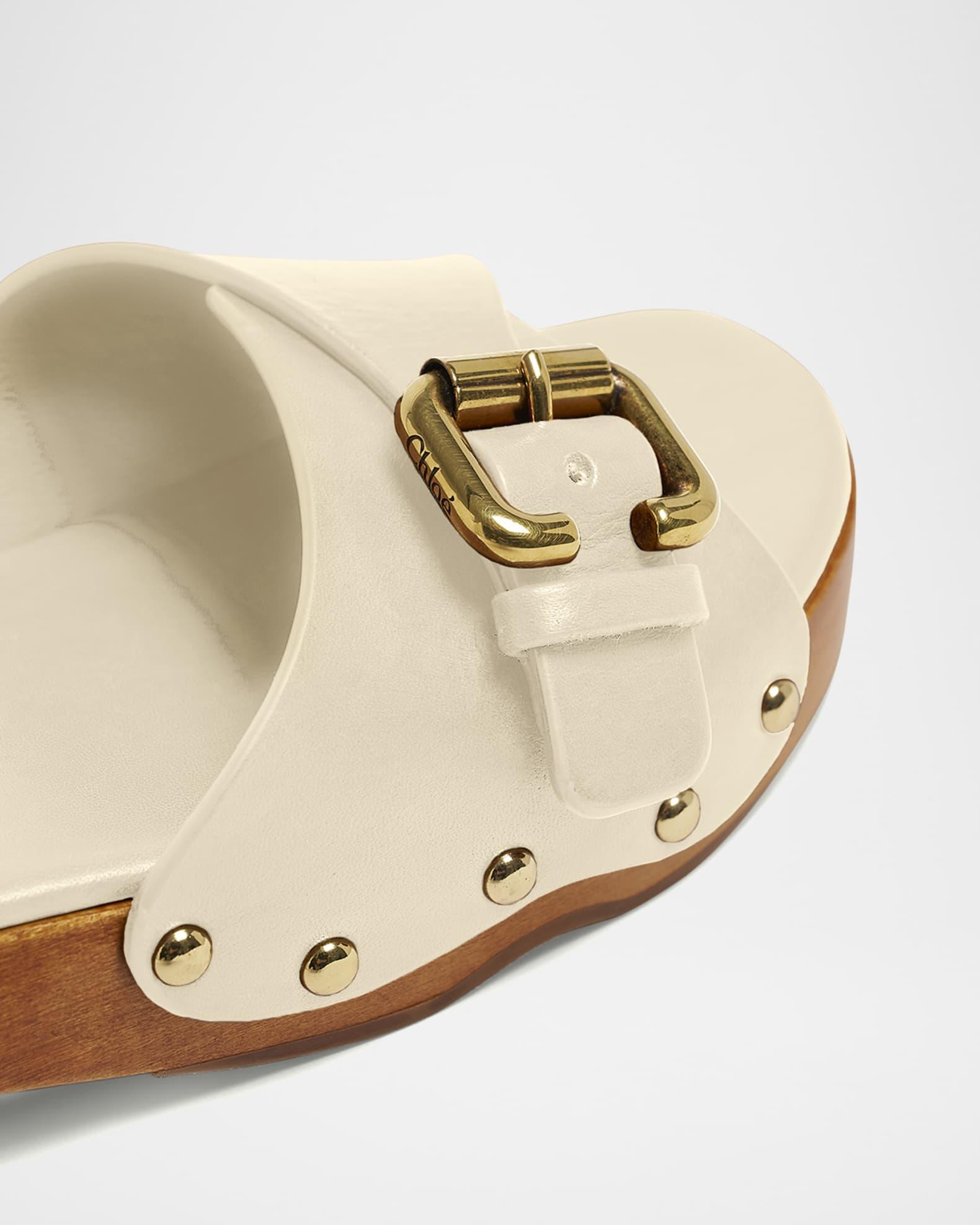 Jeannette Leather Buckle Clog Sandals Product Image