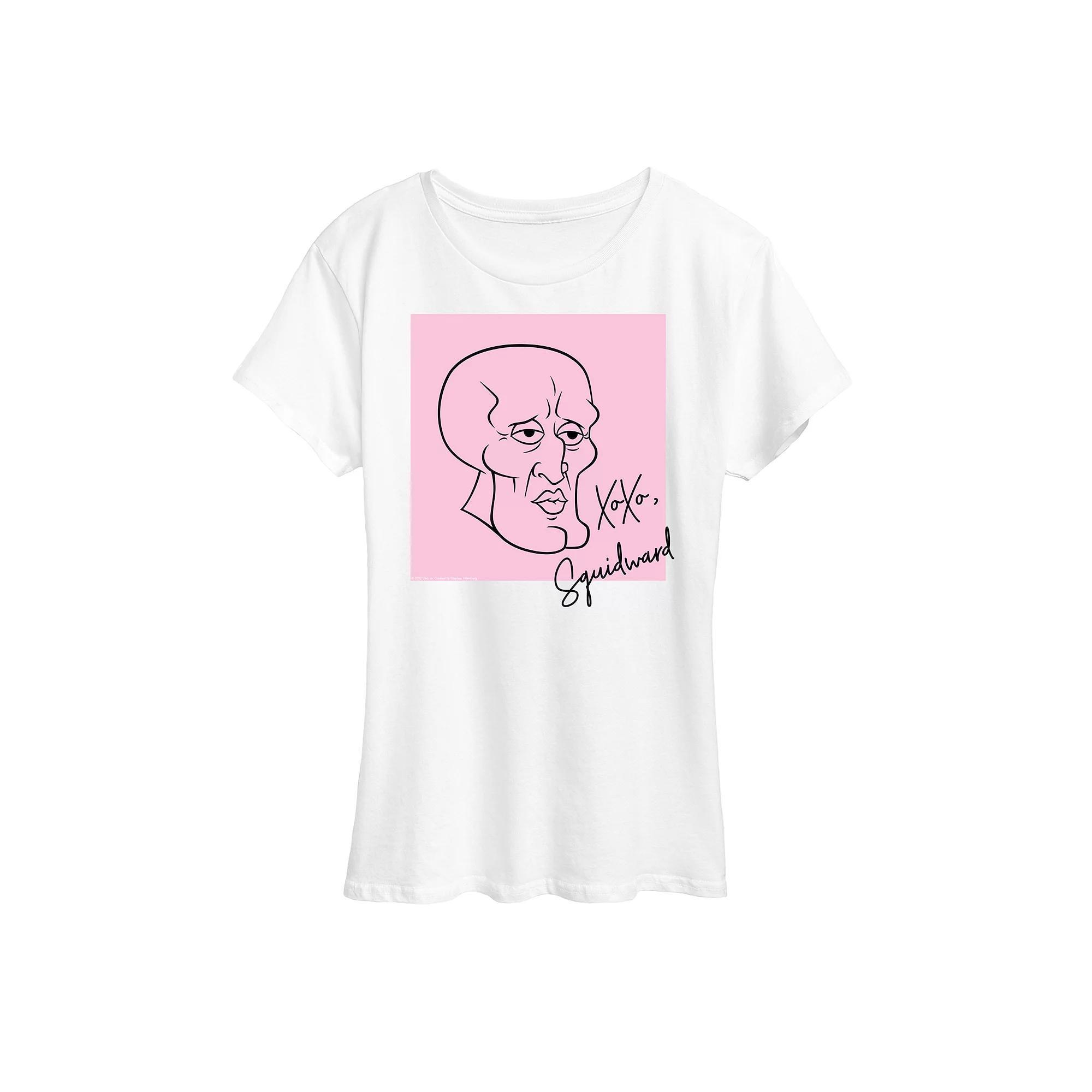 Women's Spongebob Squarepants XOXO Squidward Graphic Tee,  Product Image