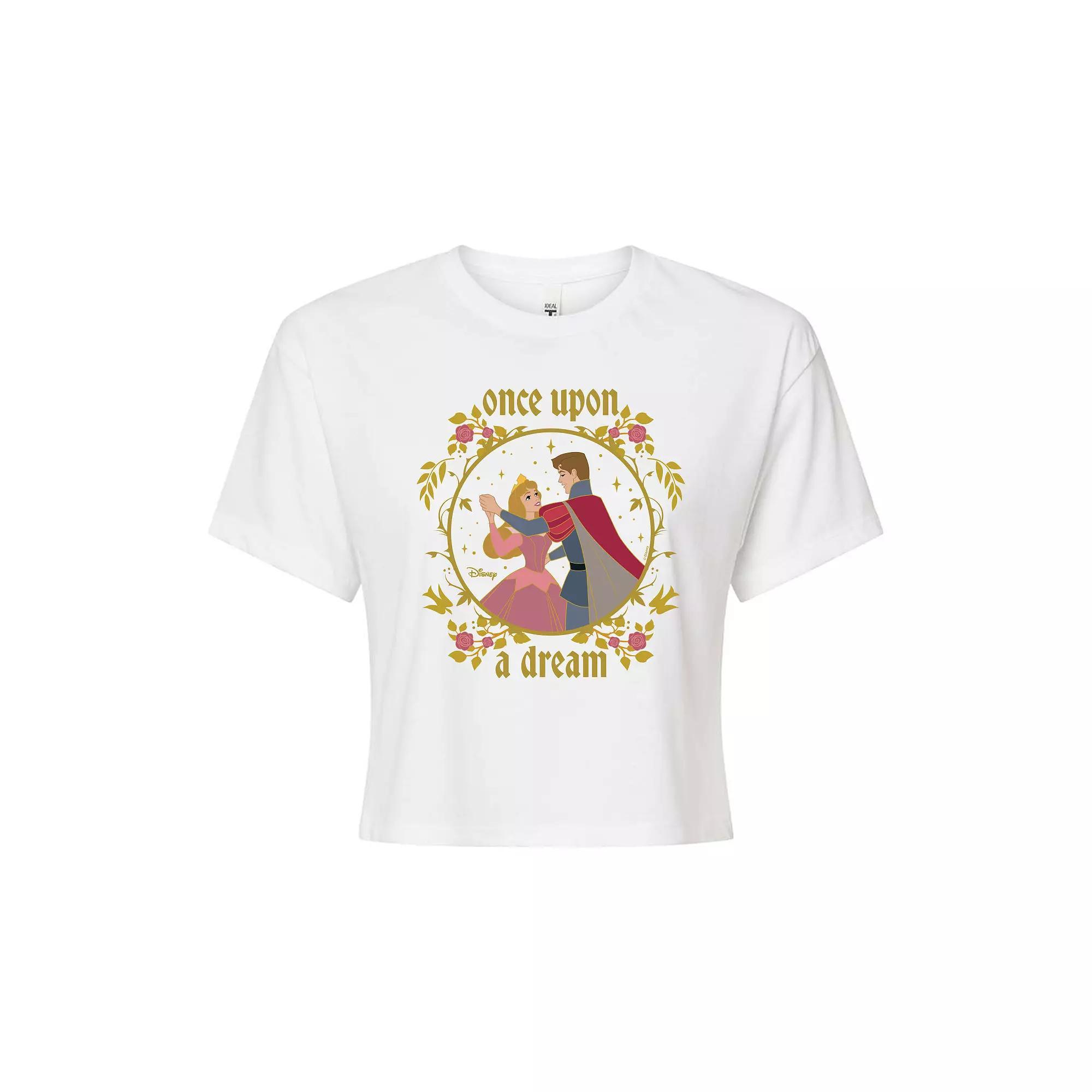 Disney's Sleeping Beauty Juniors' Once Upon A Dream Cropped Tee, Girl's,  Product Image