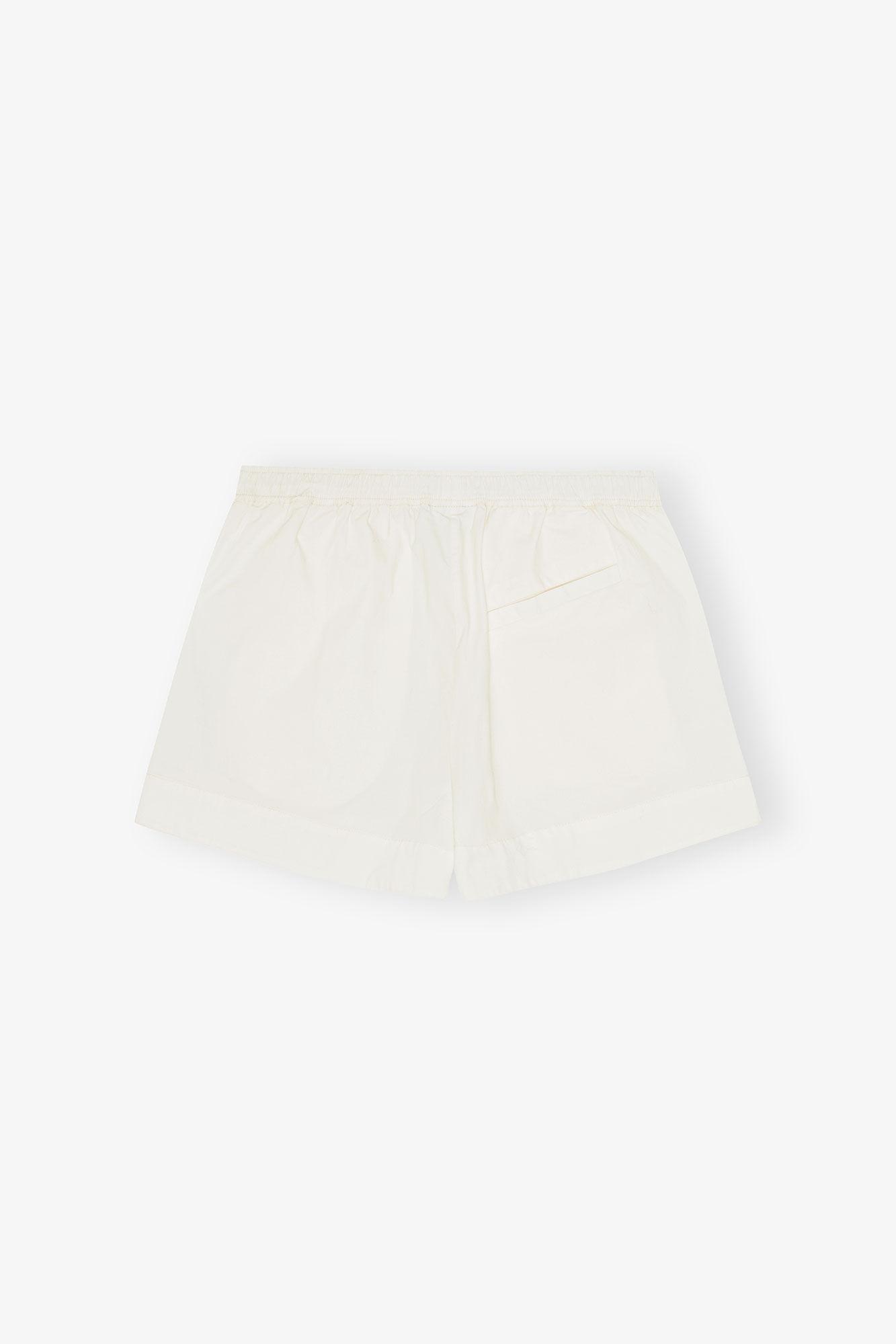 White Cotton Shorts Product Image