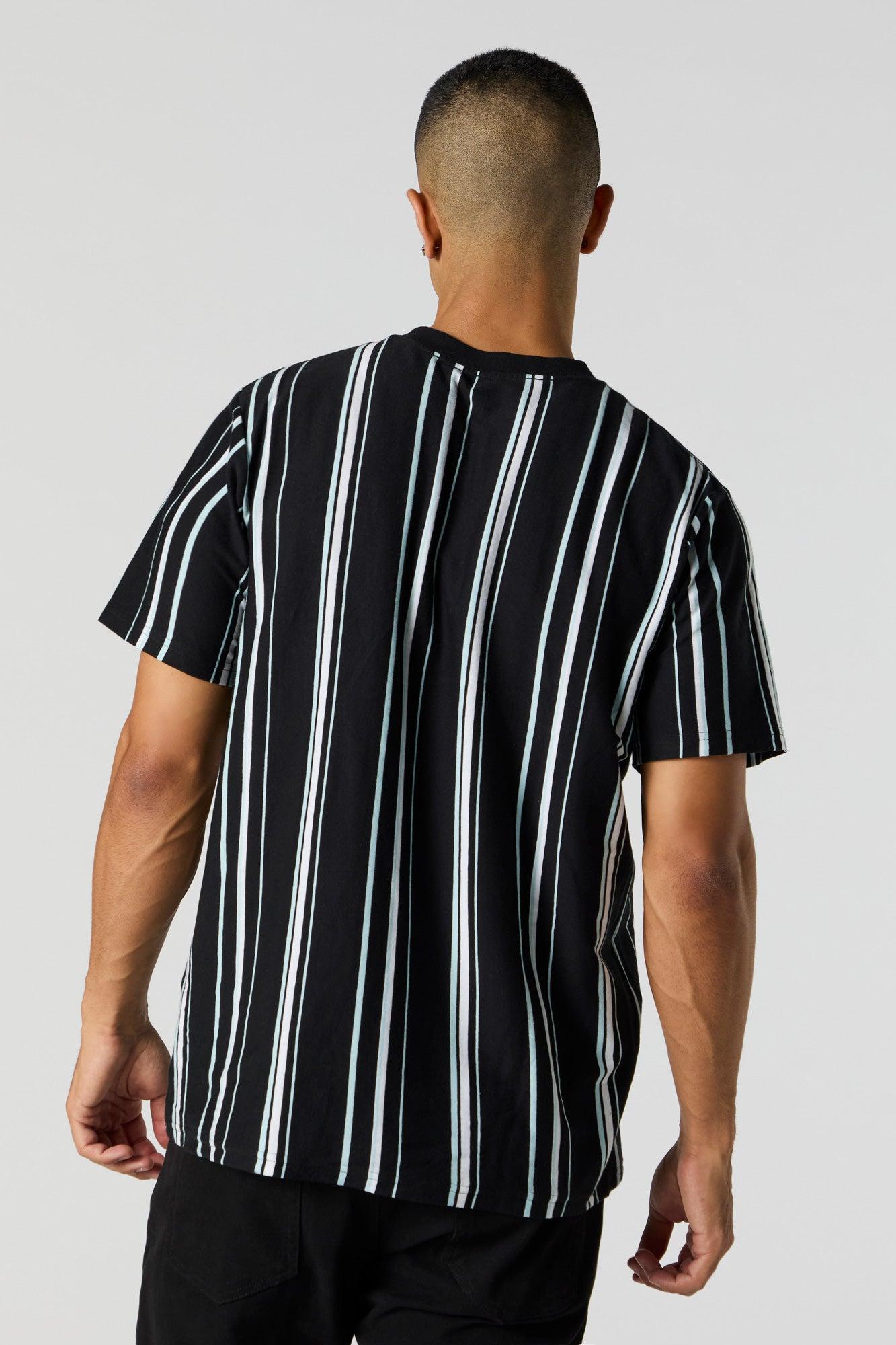 Embroidered Striped T-Shirt Male Product Image