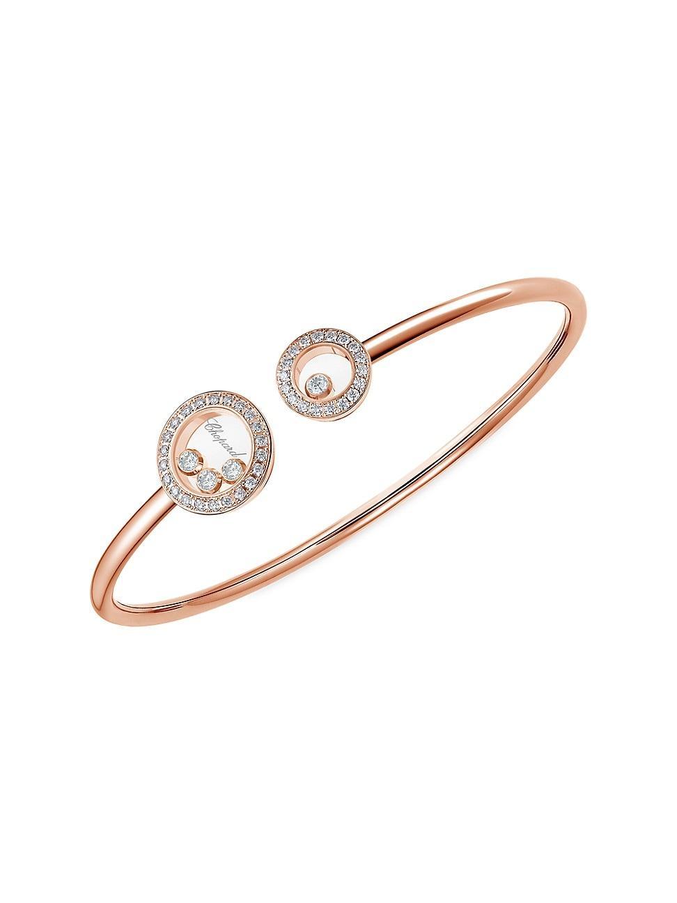 Womens Happy Diamonds Icons 18K Rose Gold & Diamond Bangle Product Image