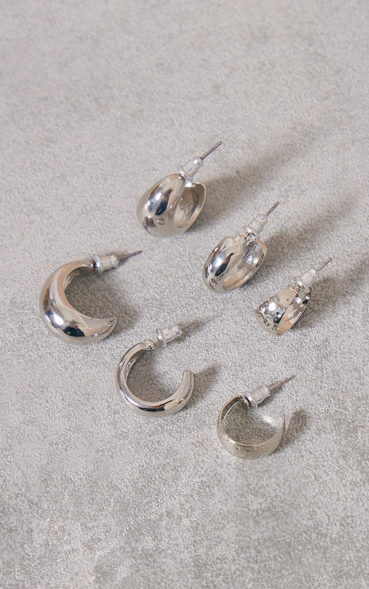 Silver Classic Simple Mutlipack Earrings Product Image