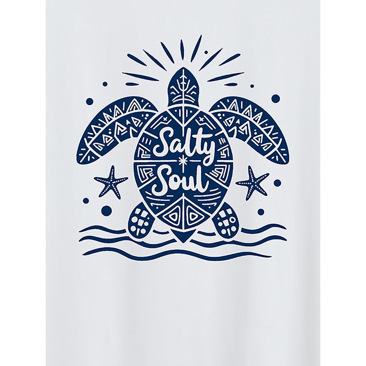 Plus Size Salty Soul Round Neck T-Shirt Originalwhite Women Non Marine Round Neck Everyday-Casual T-shirts BloomChic 14-16/1X Product Image