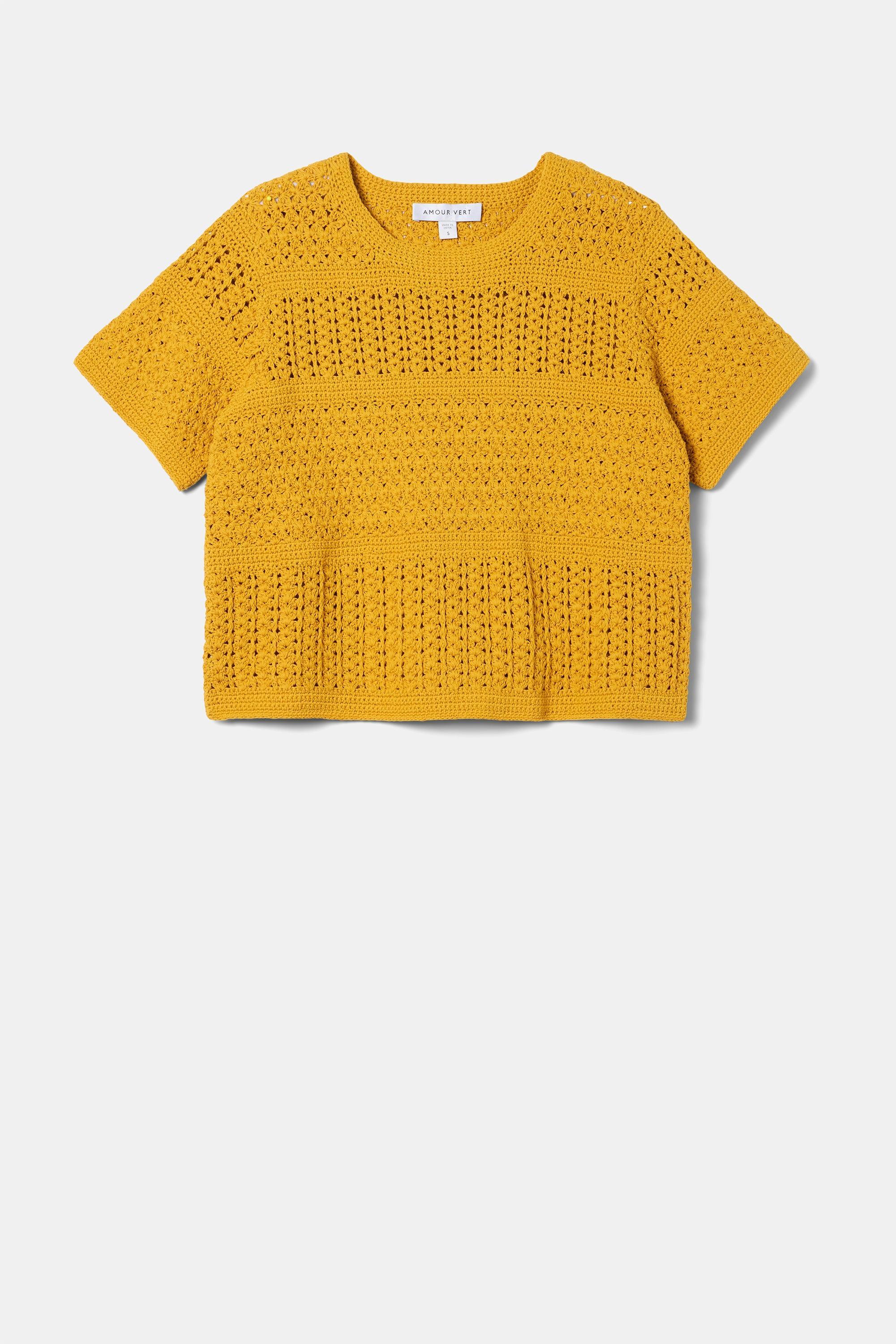 Crochet T Shirt - Soleil Yellow Product Image