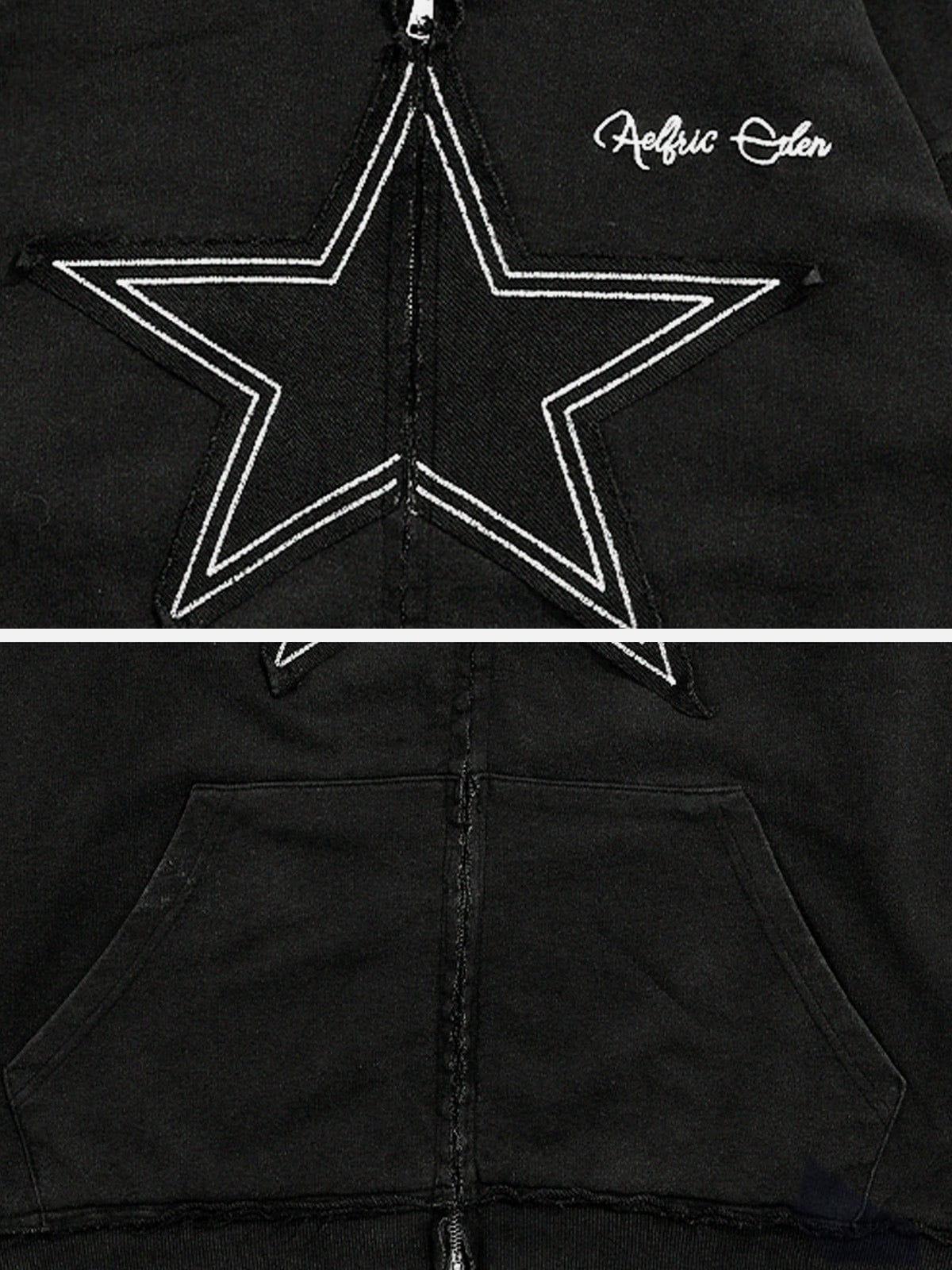 Aelfric Eden Oversized Star Zip Up Hoodie Product Image