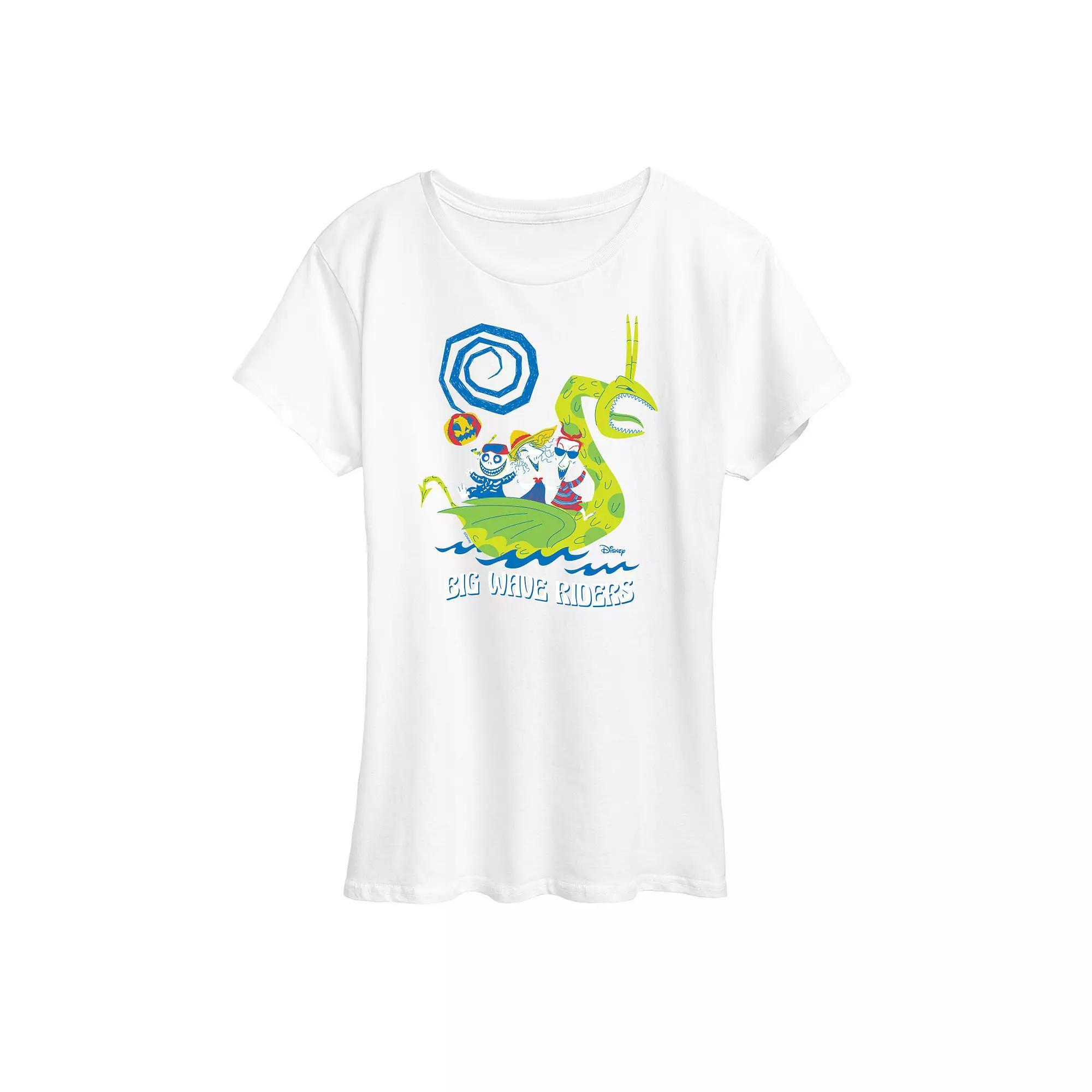 Disney's Nightmare Before Christmas Women's Big Wave Graphic Tee, Size: Small, White Product Image