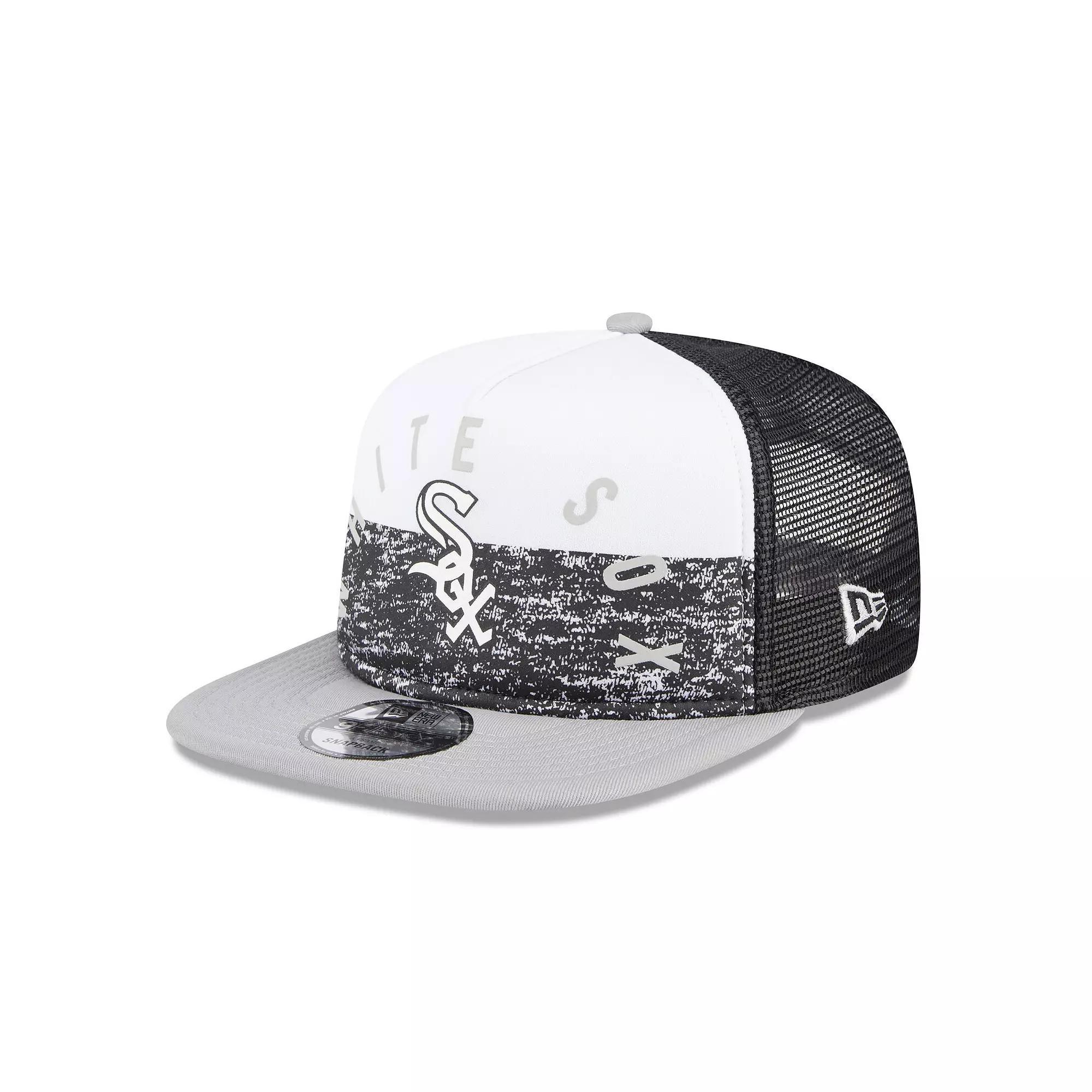 Men's New Era White/Gray Chicago White Sox Team Foam Front A-Frame Trucker 9FIFTY Snapback Hat Product Image
