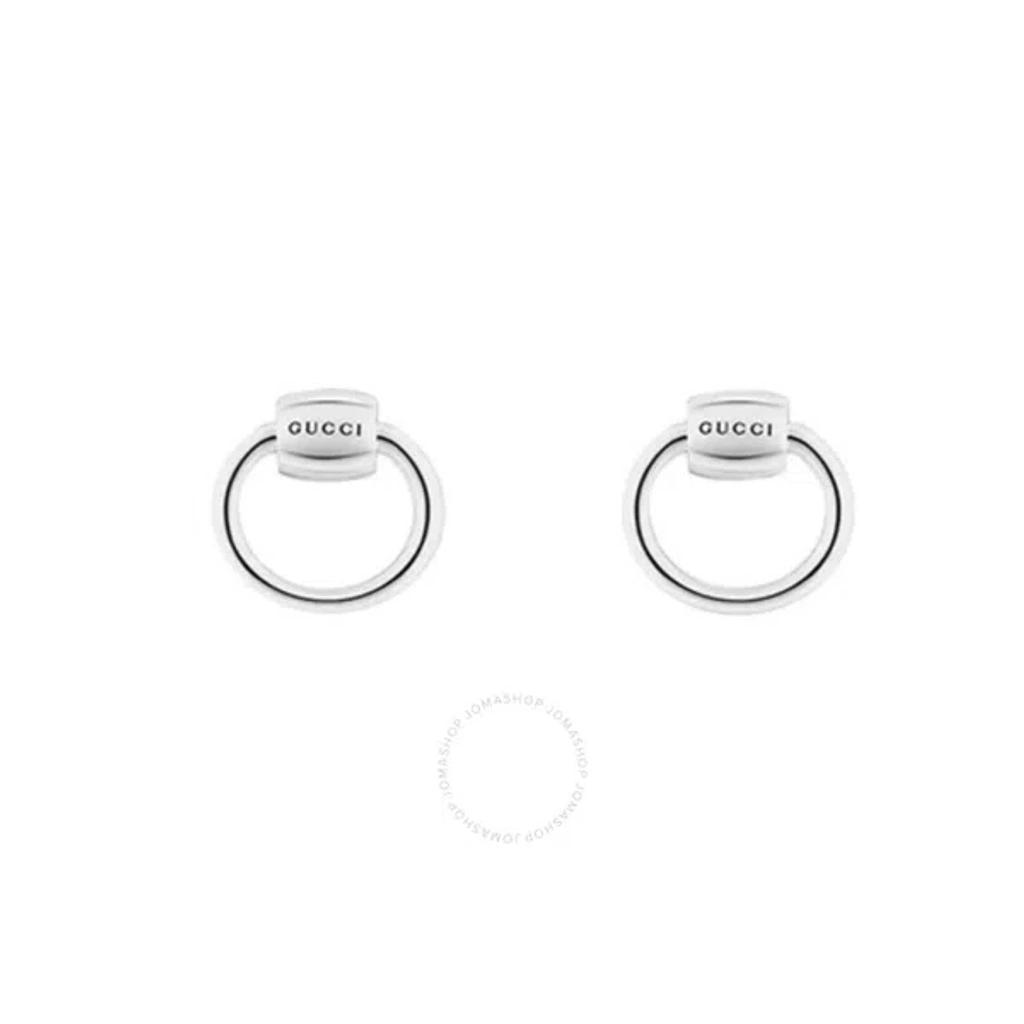 Womens Silver Logo-engraved Sterling-silver Stud Earrings In Silver Tone Product Image