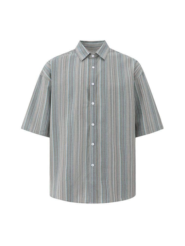 RT No. 12649 VERTICAL STRIPED BUTTON UP SHIRT Product Image