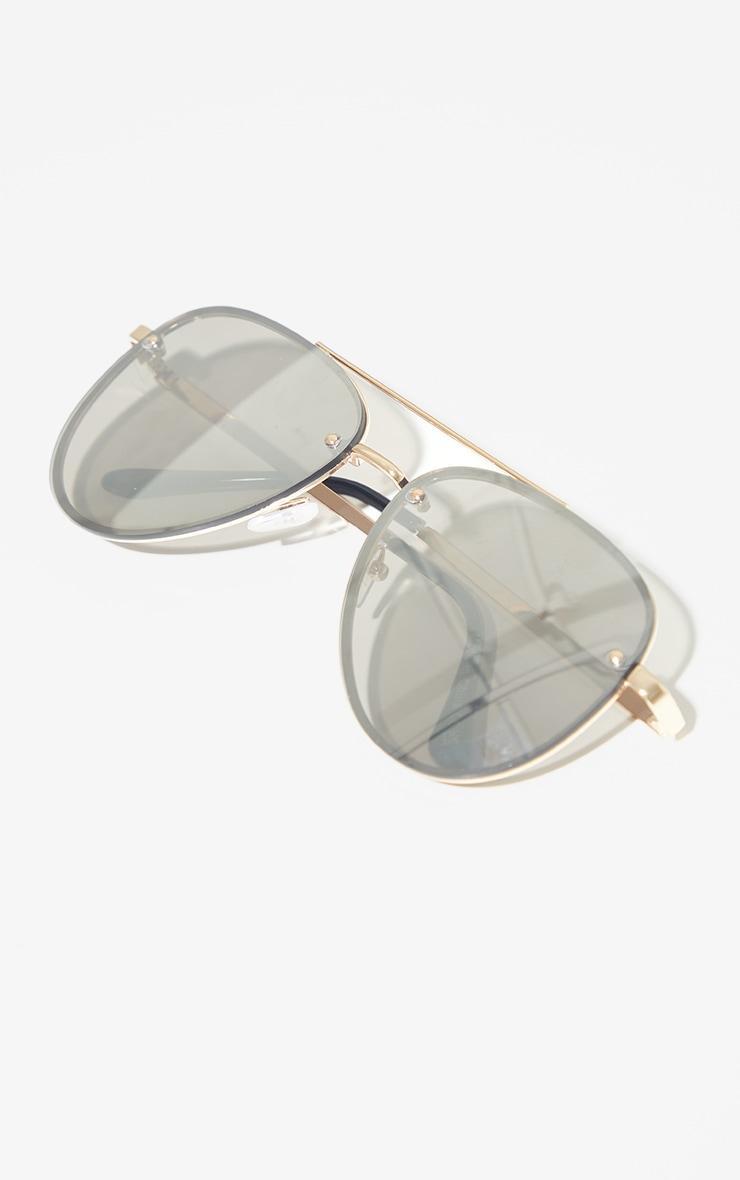 Silver Mirrored Aviator Sunglasses Product Image